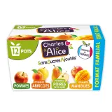 CHARLES & ALICE Spécialité pommes mangue abricot poire sans sucres ajoutés