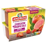 ANDROS Evasion tropicale Coupelles compote pomme fraise goyave