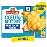 ANDROS Coeur de fruits avec morceaux ananas pomme passion sans sucres ajoutés