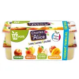CHARLES & ALICE Spécialité pommes panaché mangue avec morceaux abricots poires sans sucres ajoutés