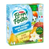 POM'POTES Gourdes compote pomme poire vanille sans sucres ajoutés