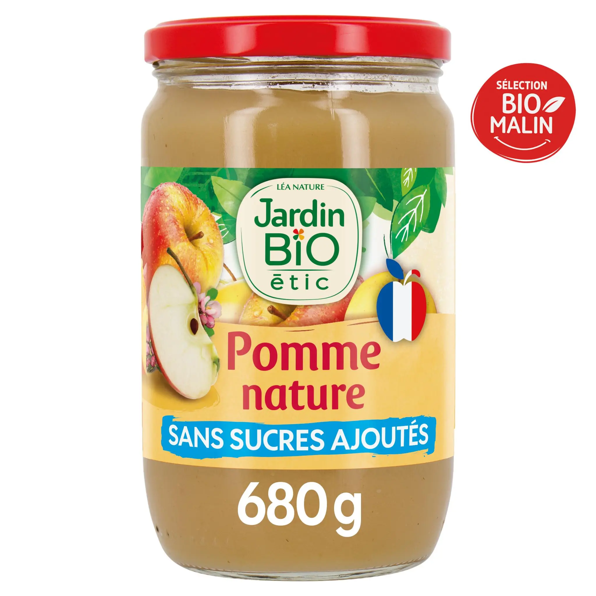 JARDIN BIO ETIC Compote de pomme nature sans sucres ajoutés
