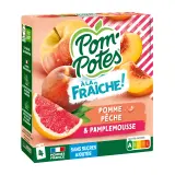 POM'POTES Gourdes compotes pomme pêcheet  pamplemousse sans sucres ajoutés