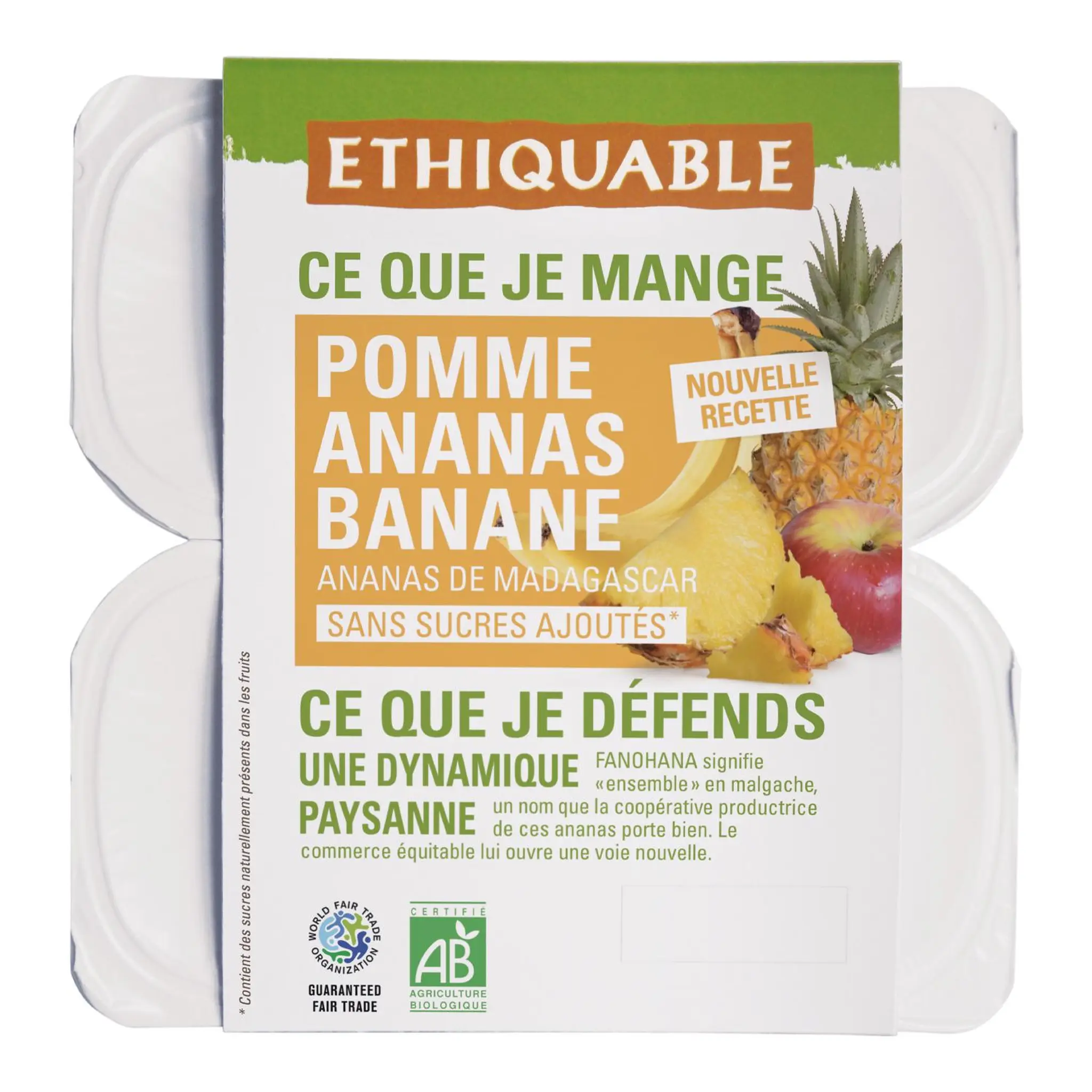 ETHIQUABLE Compote pomme ananas bio