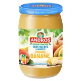 ANDROS Compote de pomme banane sans sucres ajoutés en bocal