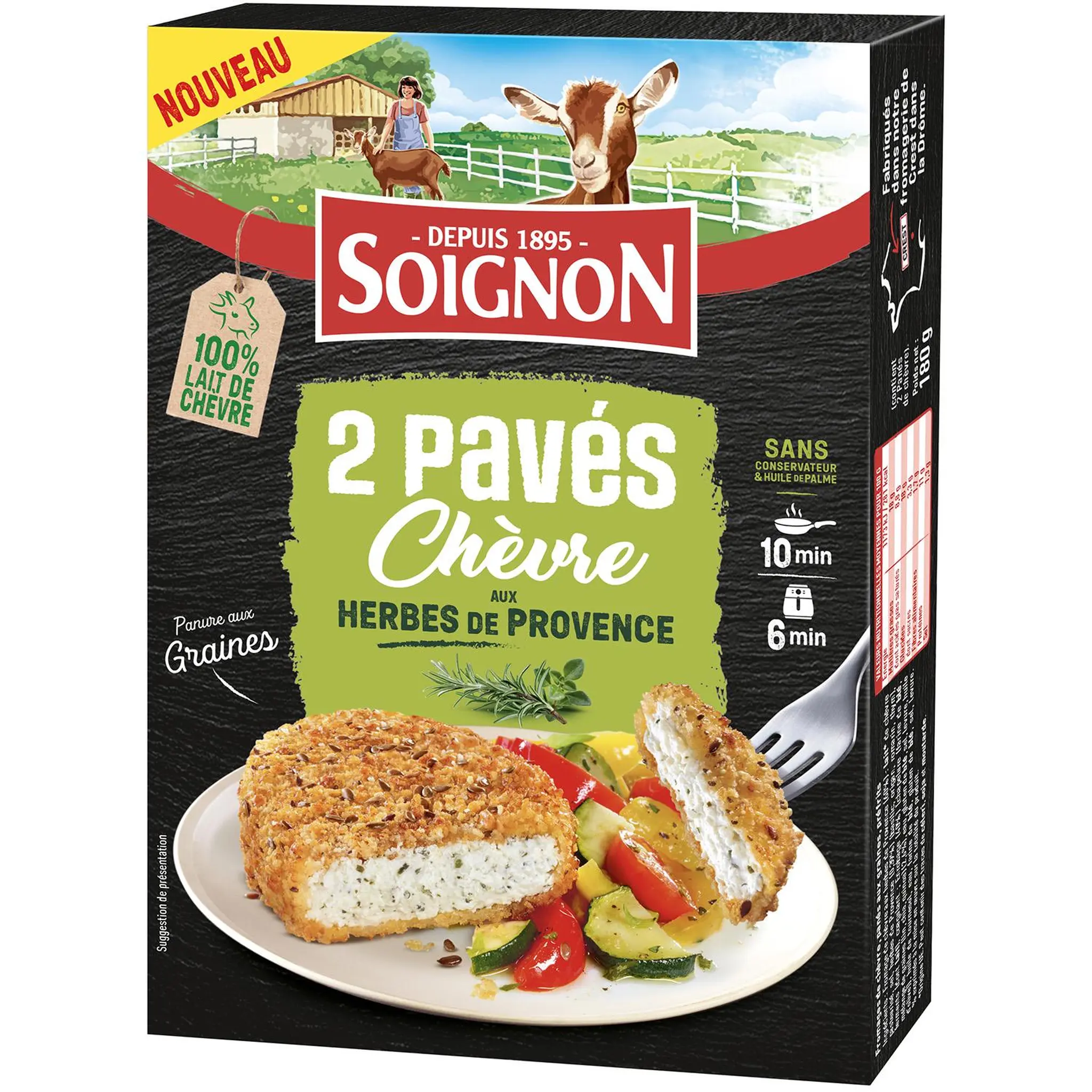SOIGNON Fromage de chèvre herbes de Provence pané