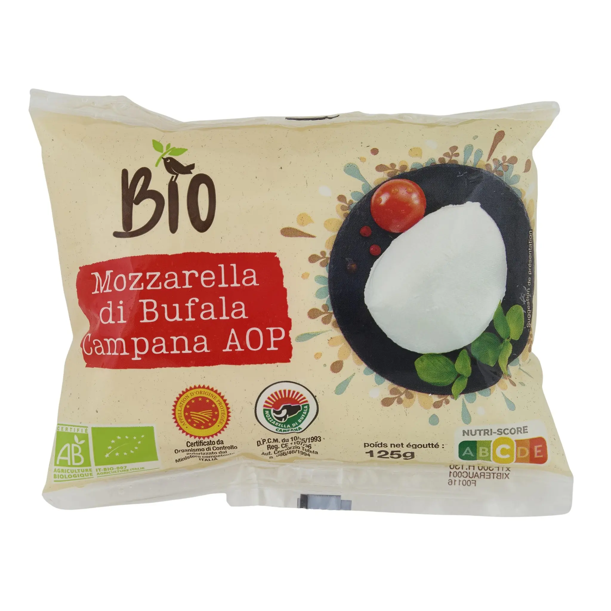 AUCHAN BIO Mozzarella bufala AOP