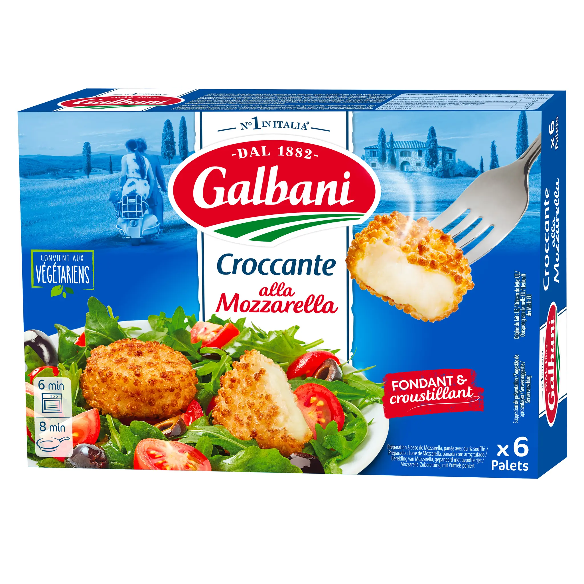 GALBANI Palets de mozzarella prêts à dorer