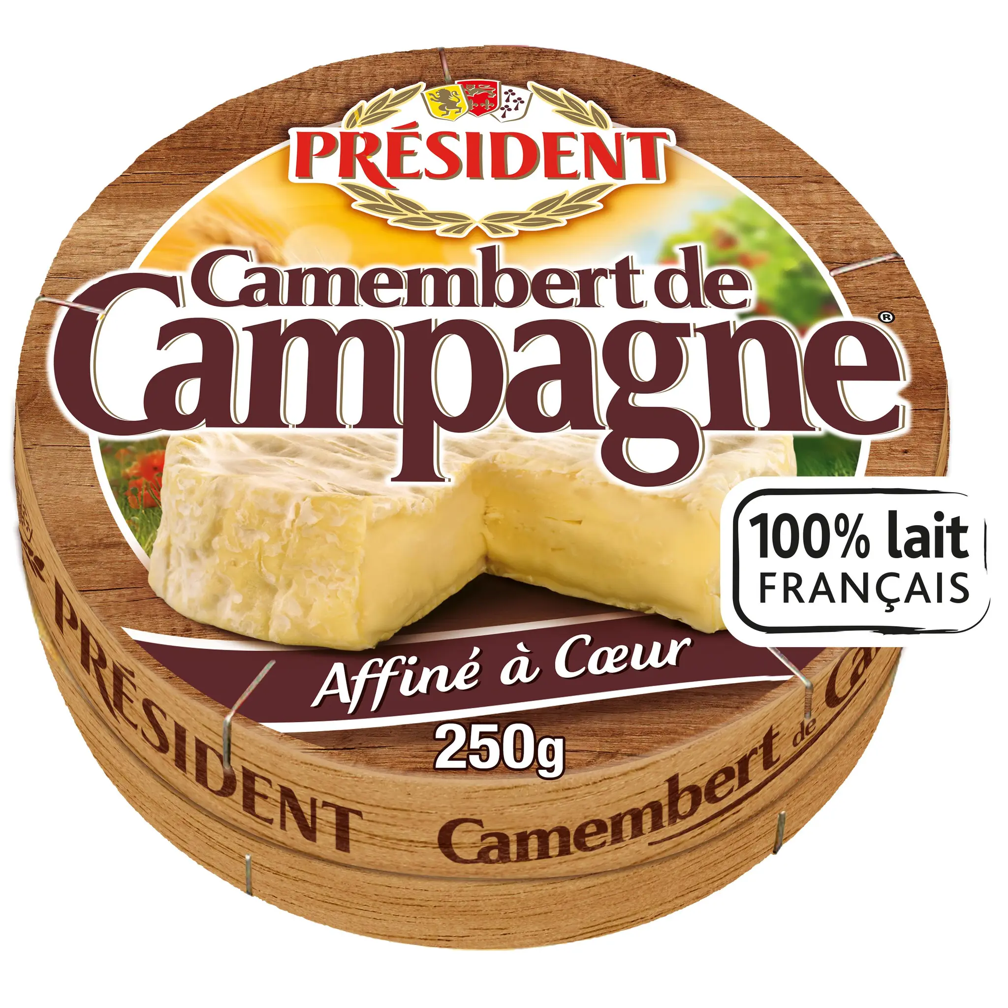 PRESIDENT Camembert de campagne au lait pasteurisé