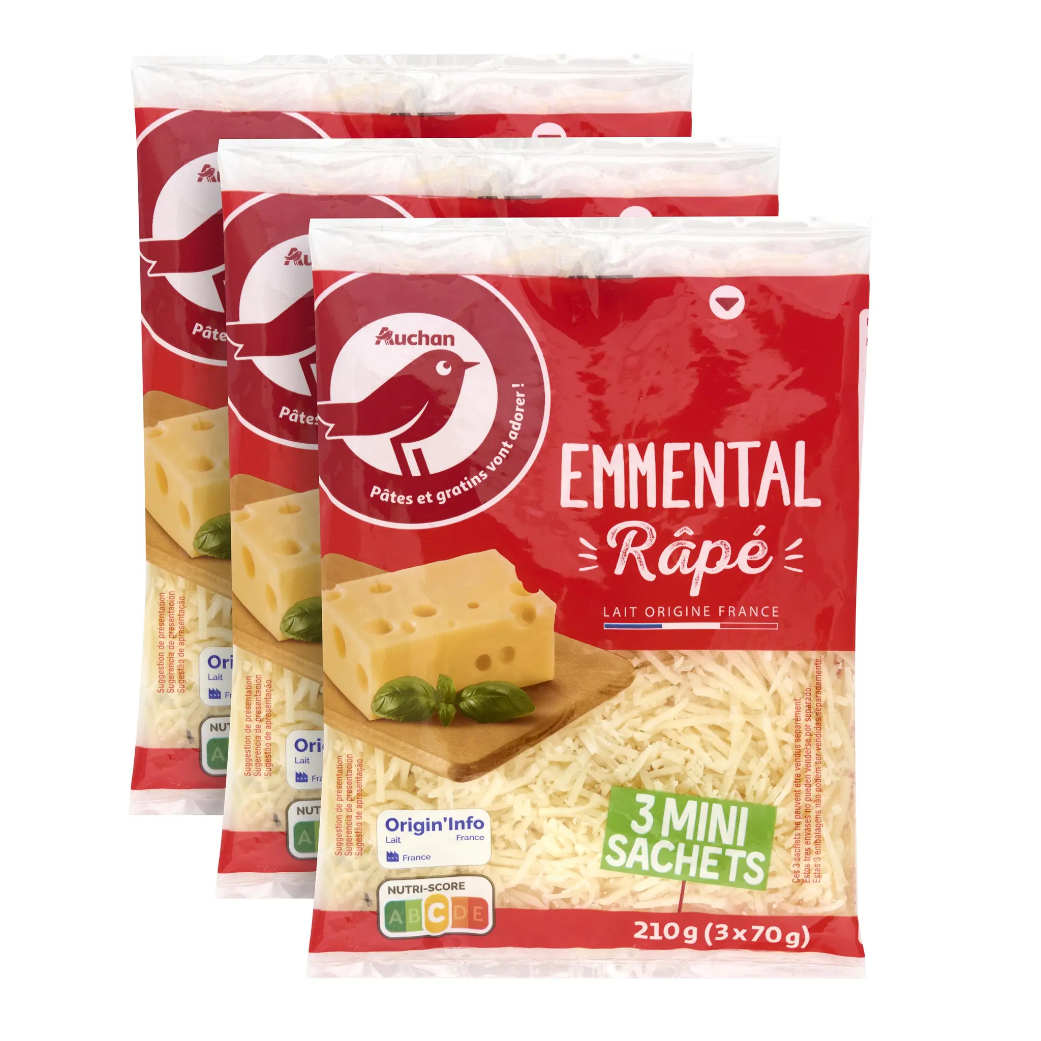 AUCHAN Emmental râpé français