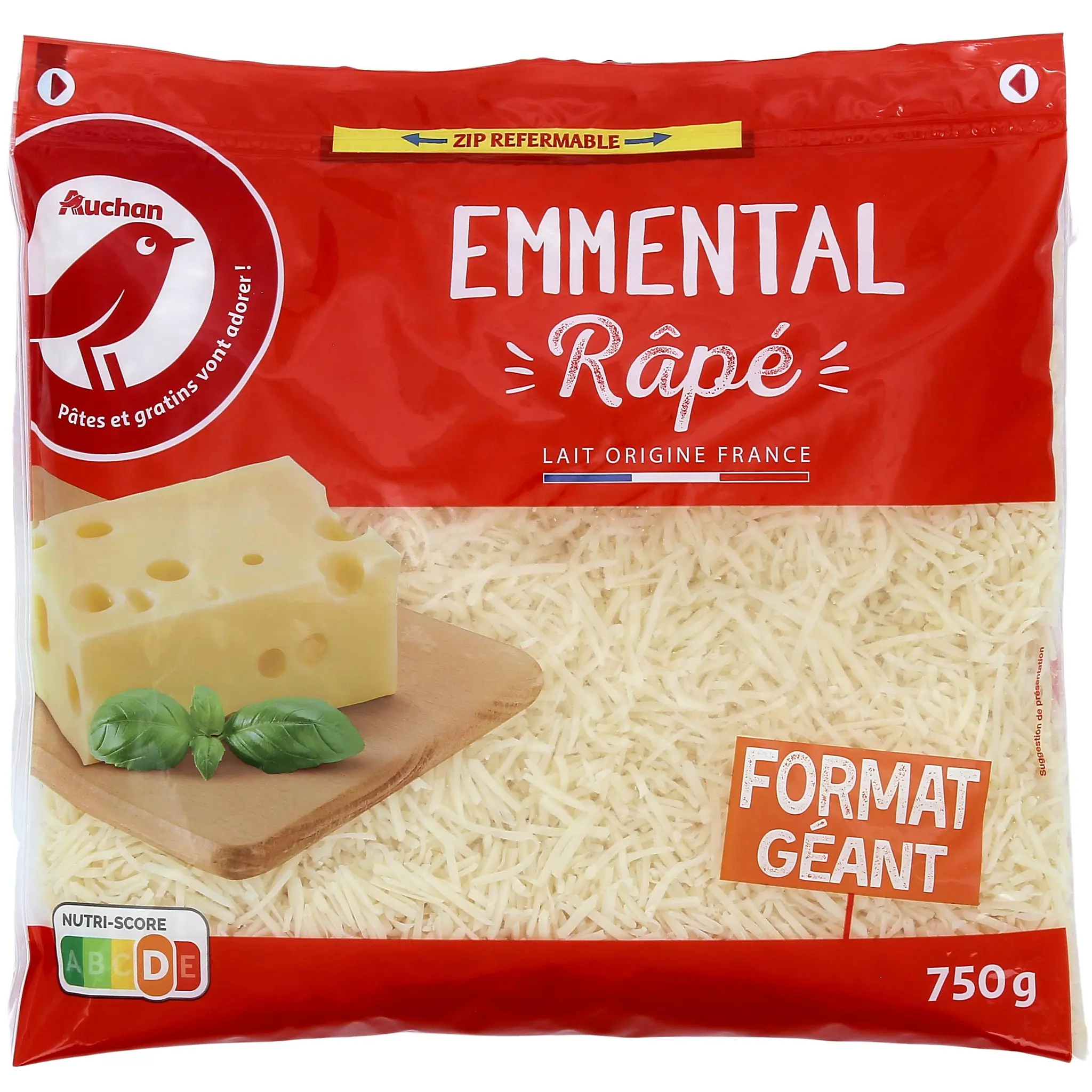 AUCHAN Emmental râpé français