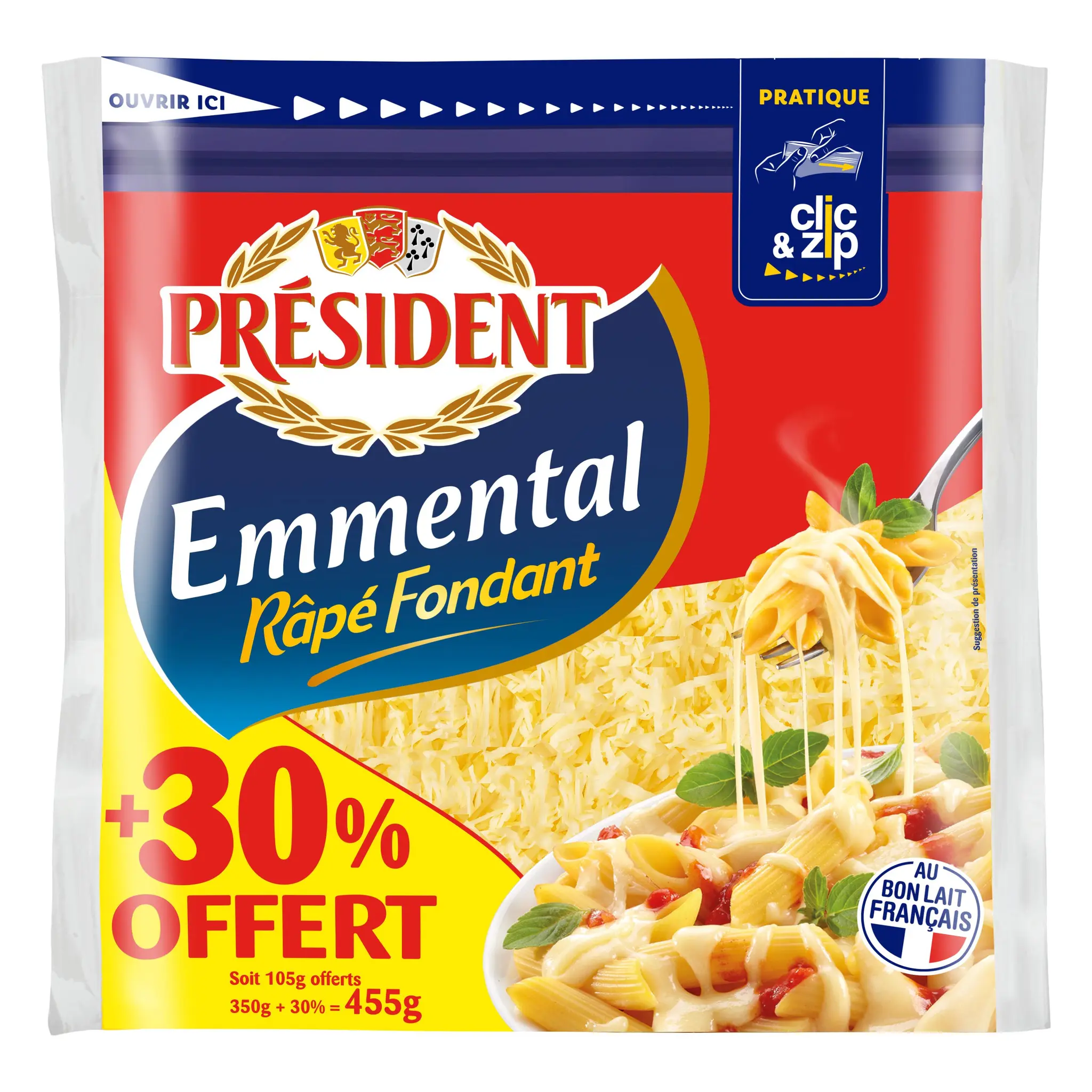 PRESIDENT Emmental râpé fondant