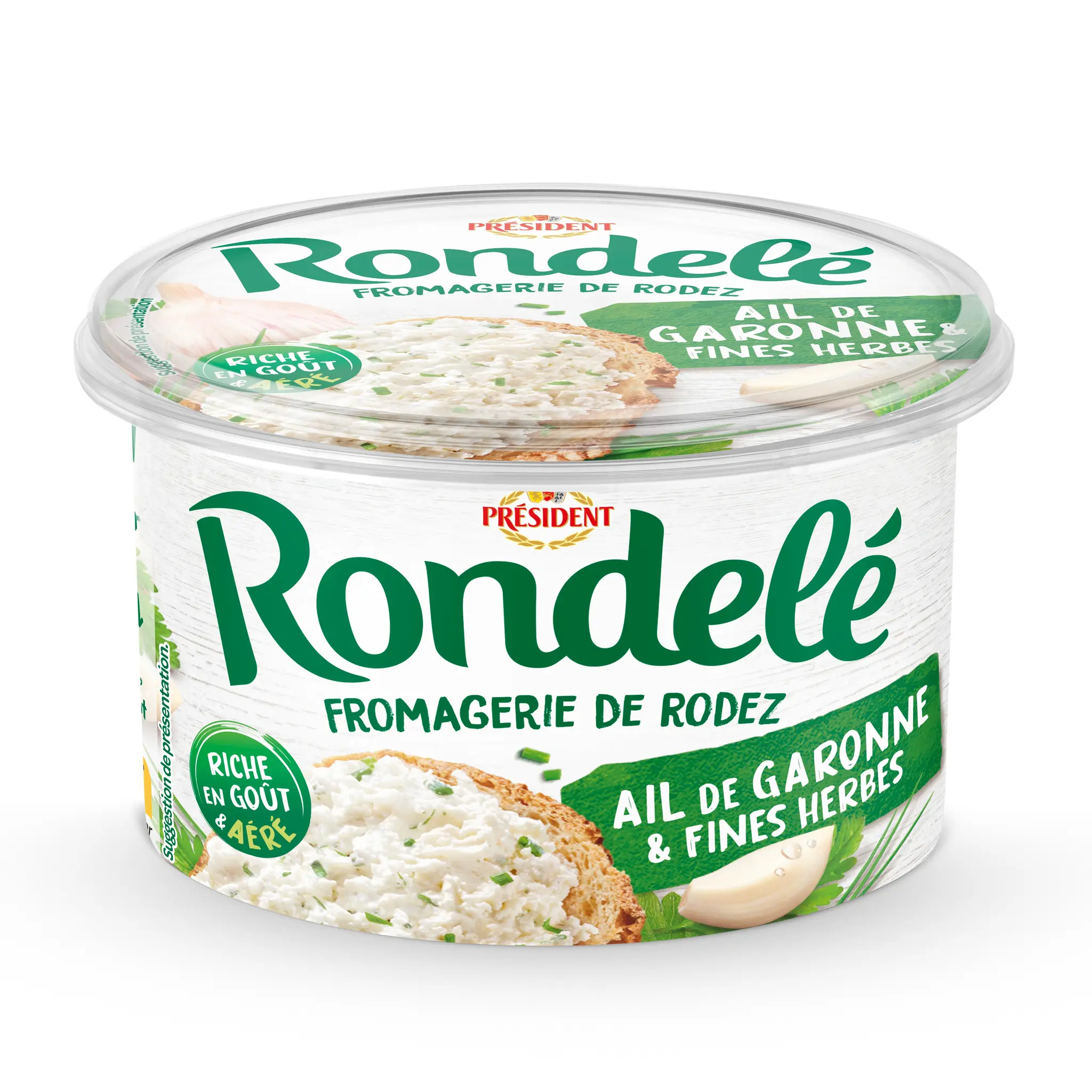 PRESIDENT Rondelé fromage ail de Garonne et fines herbes