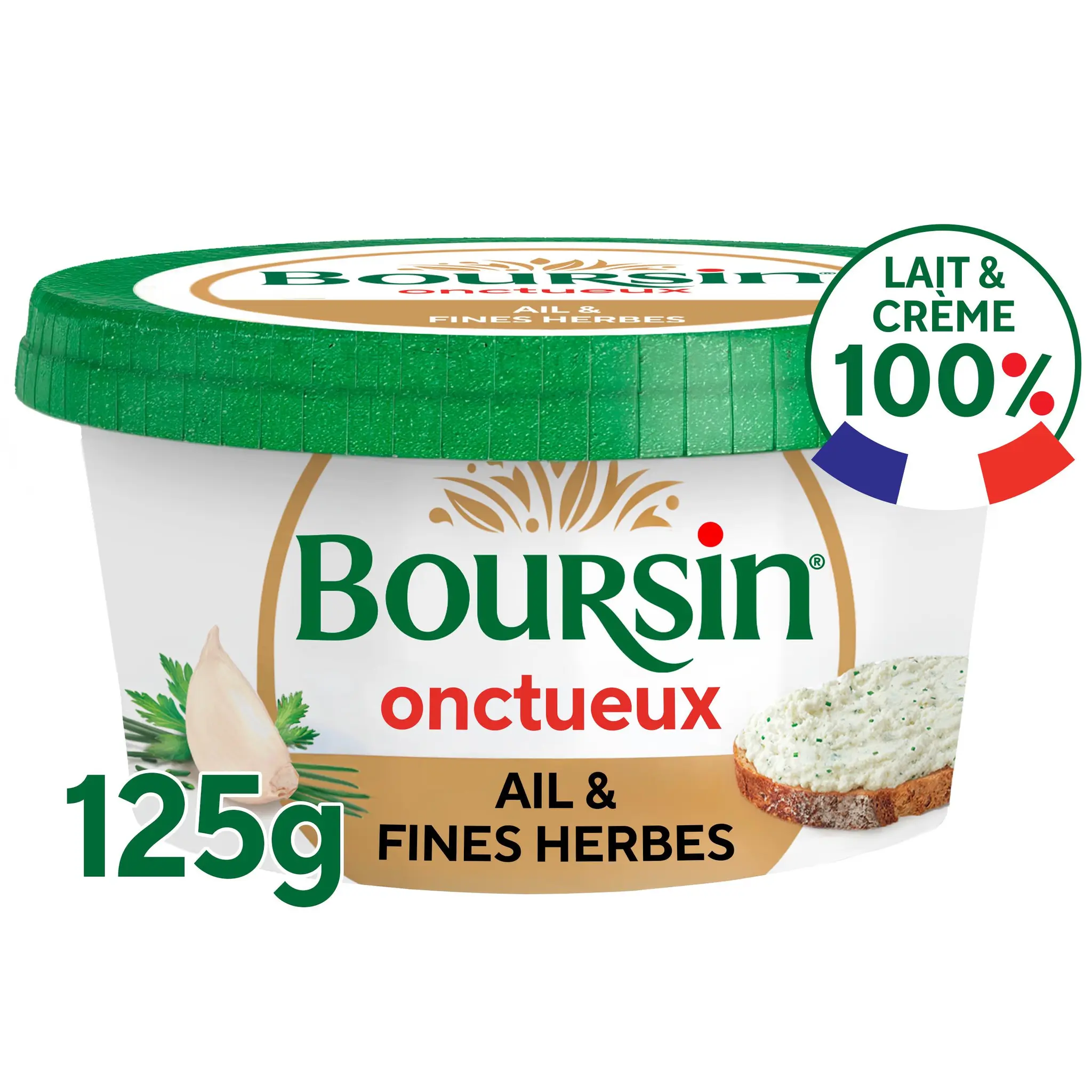 BOURSIN Fromage à tartiner onctueux à l'ail et aux fines herbes
