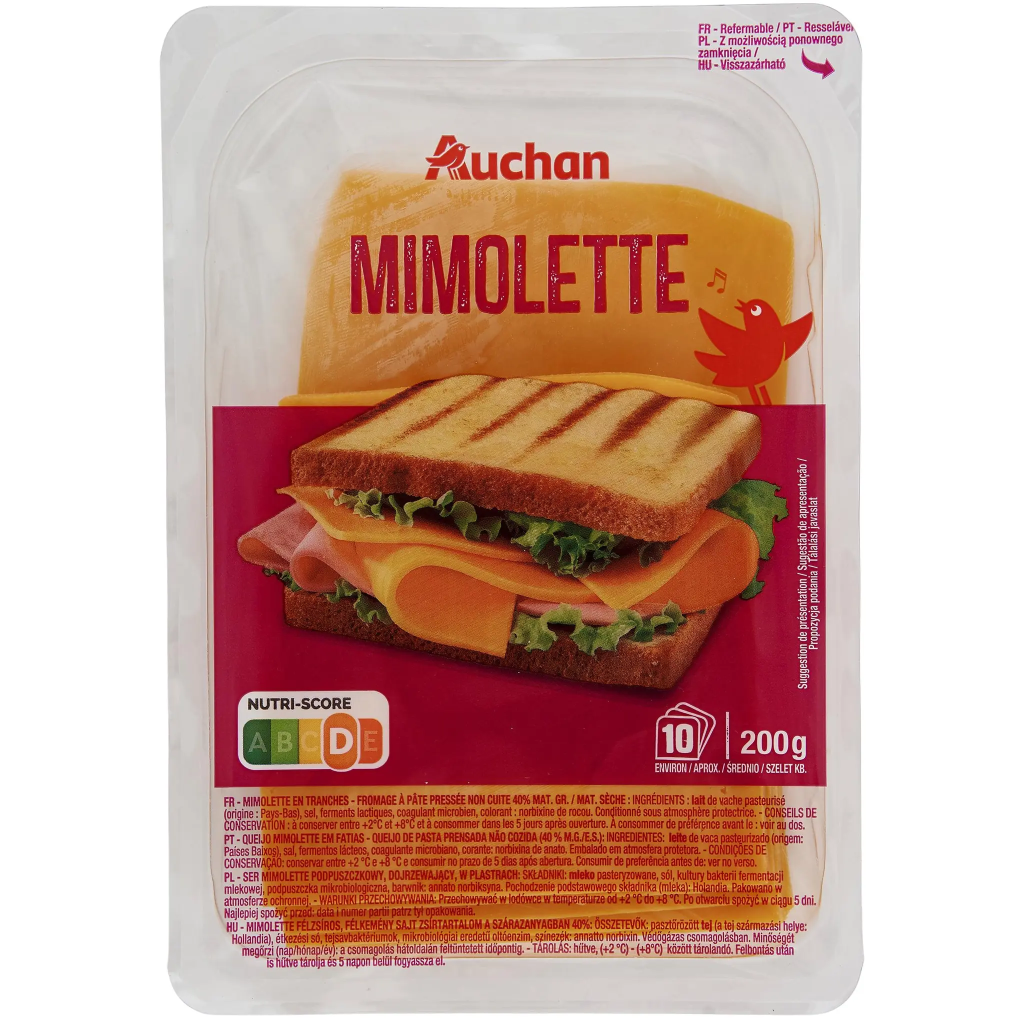 AUCHAN Mimolette jeune en tranche