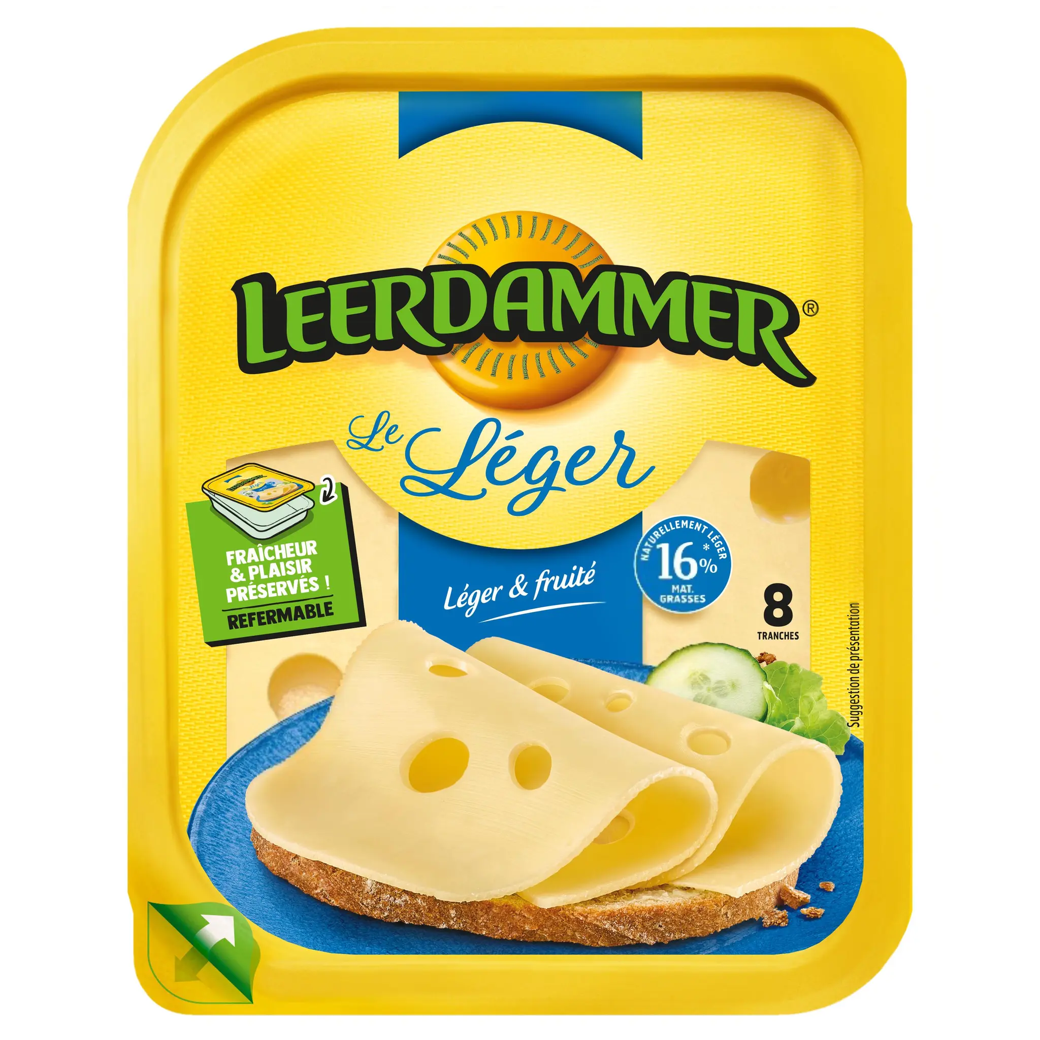 LEERDAMMER L'Allégé Fromage nature allégé en tranche