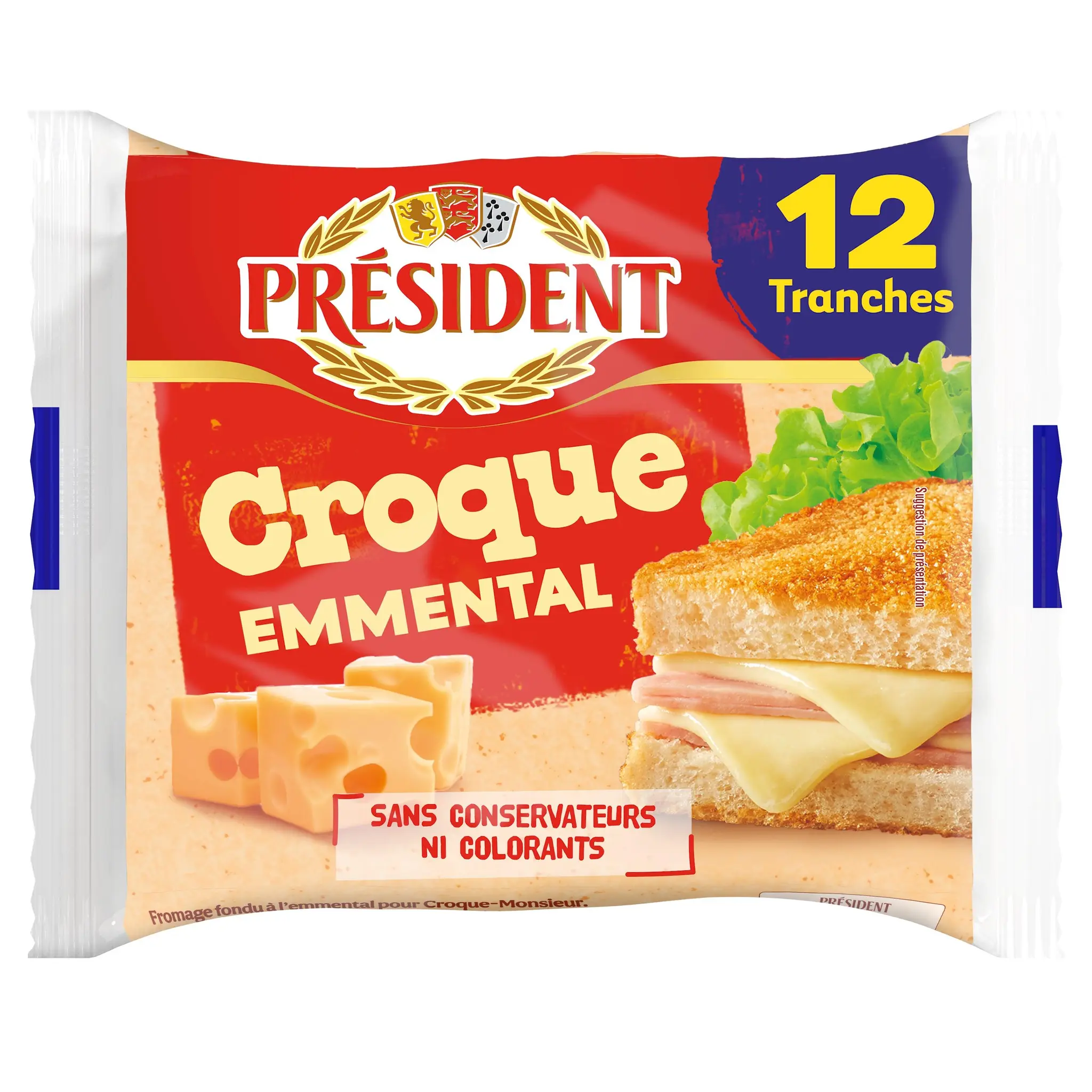 PRESIDENT Emmental en tranche pour croque monsieur