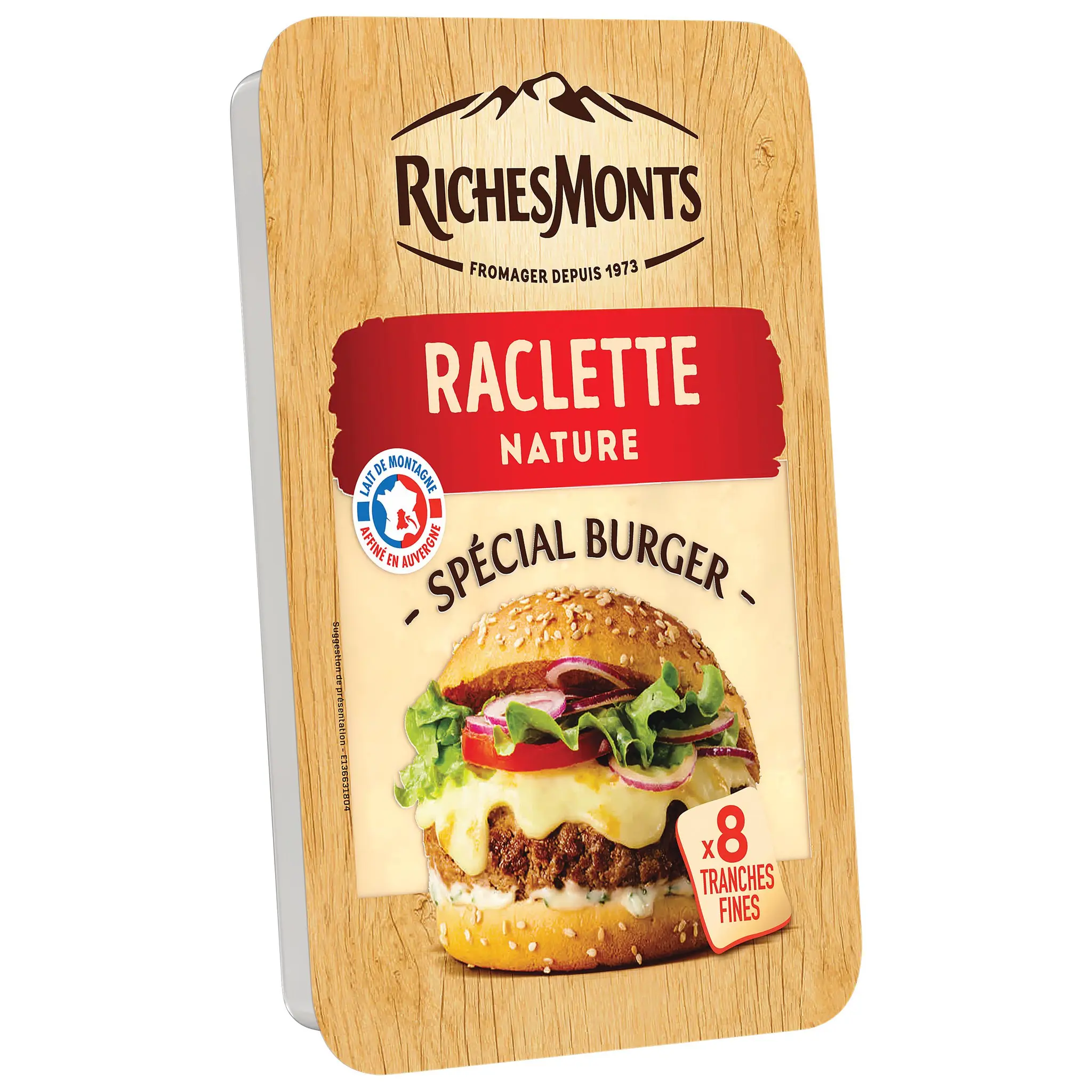 RICHESMONTS Fromage à raclette nature pour burger en tranches
