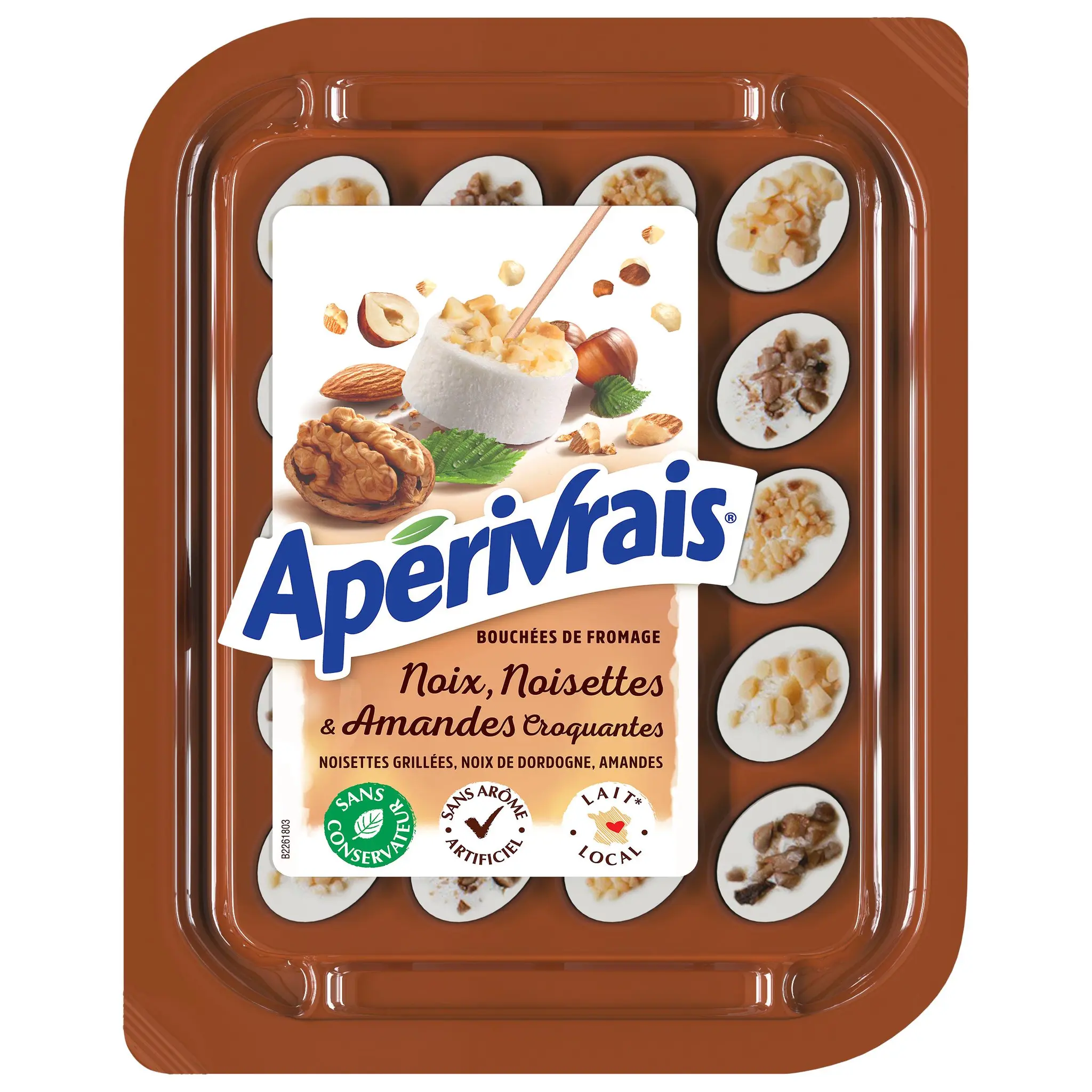 APERIVRAIS Bouchées de fromage frais noix noisettes et amandes croquantes
