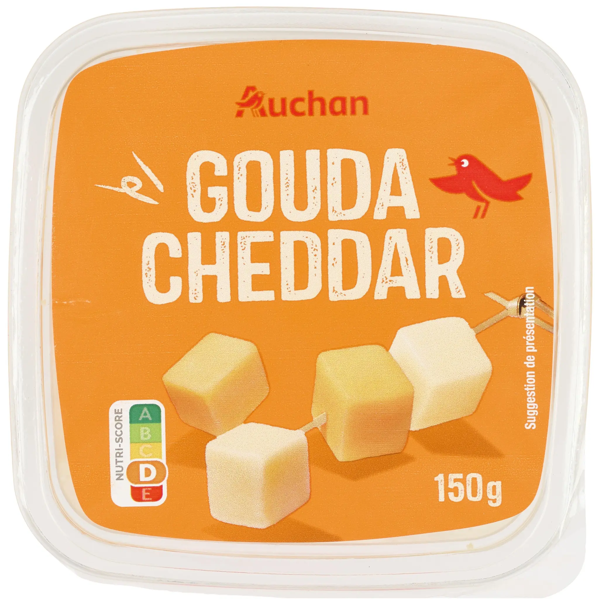 AUCHAN Les duos gouda et cheddar déjà coupé