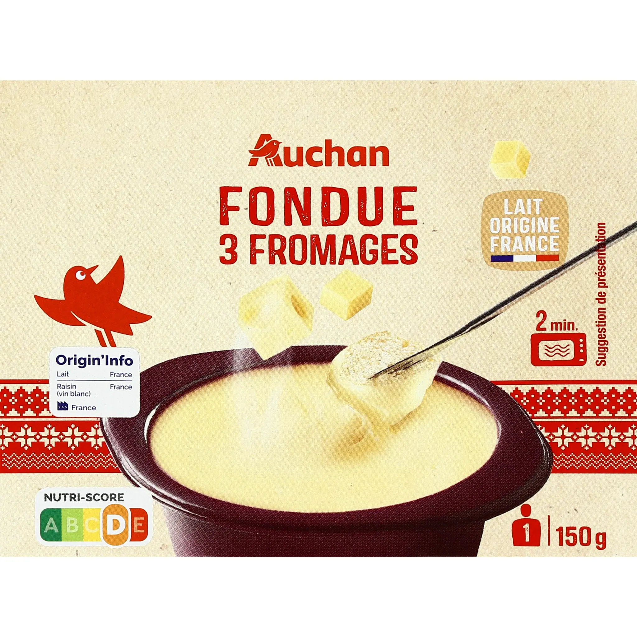 AUCHAN Fondue 3 fromages