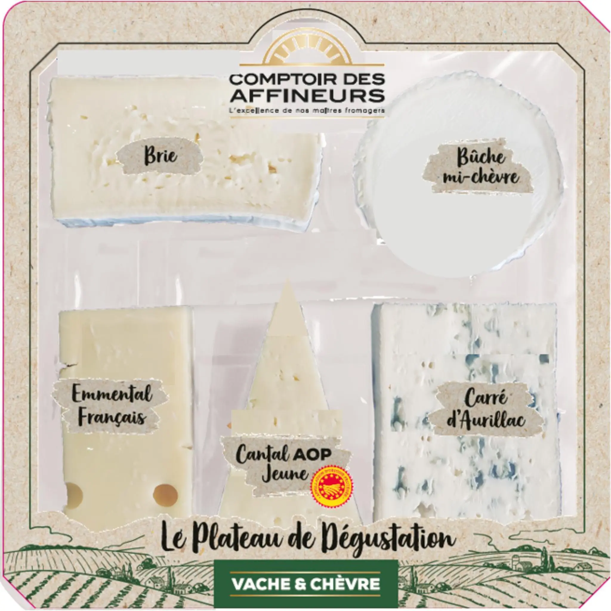 FROMAGE A LA COUPE Plateau de 5 fromages AOP