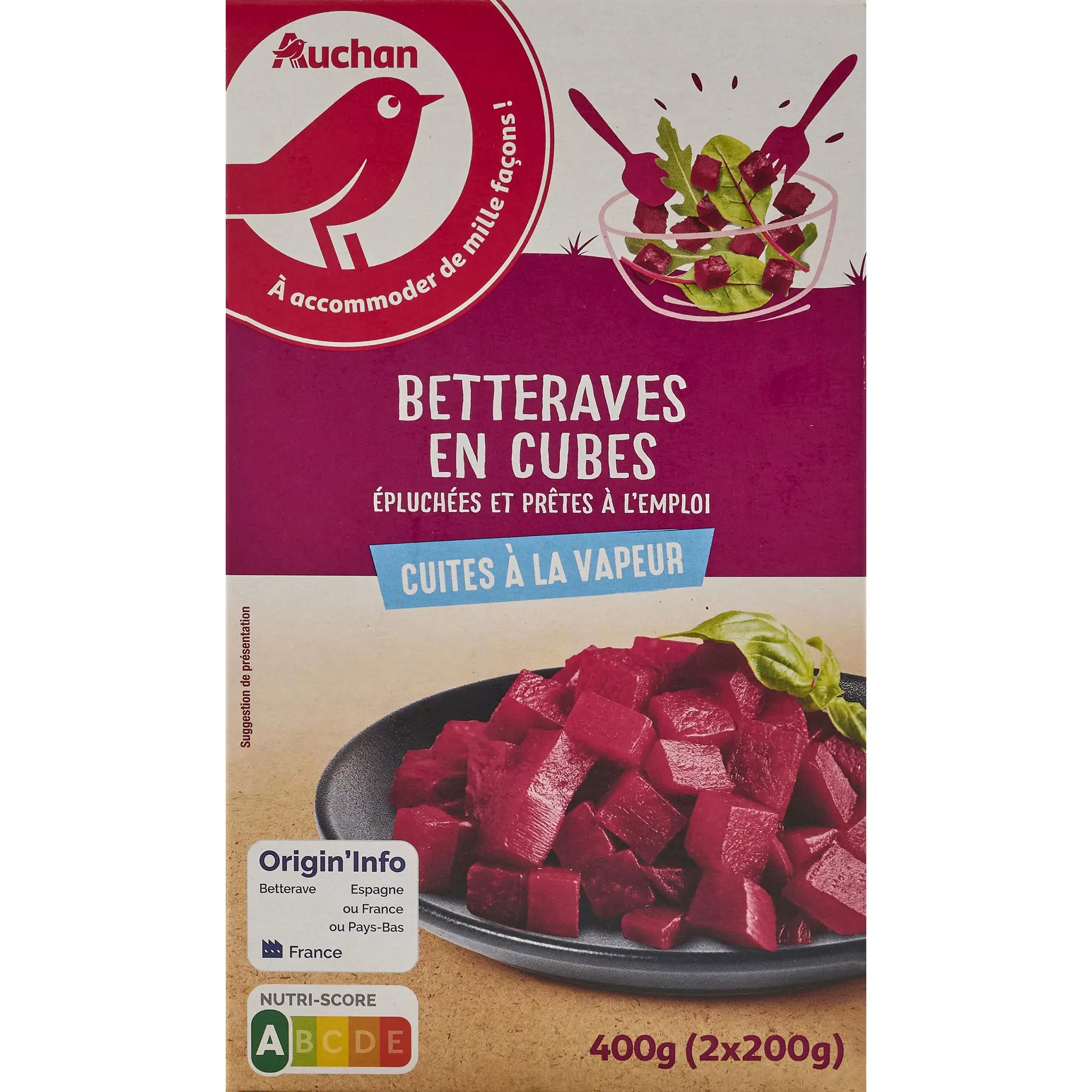 AUCHAN Betteraves en cube