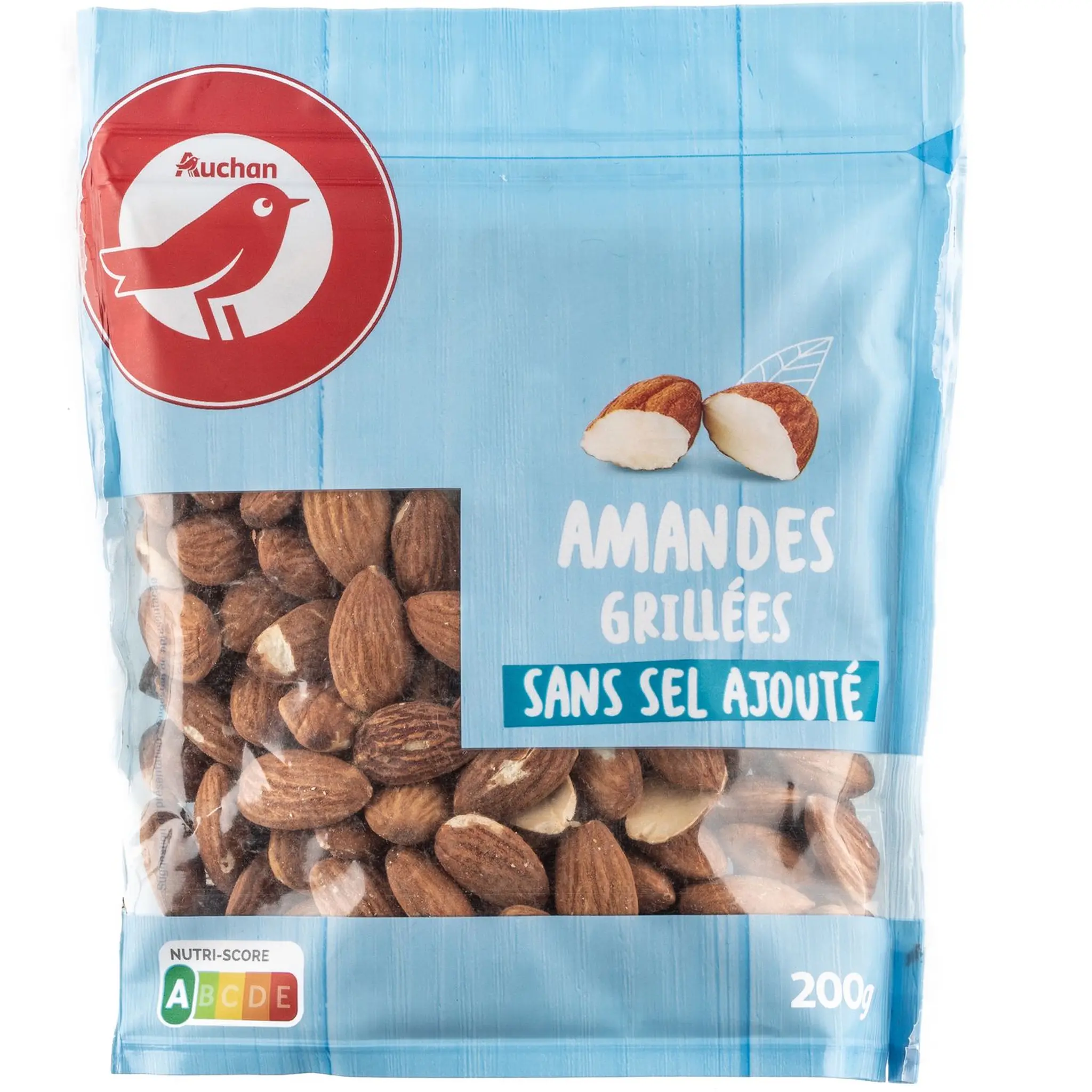 AUCHAN Amandes grillées sans sel ajouté