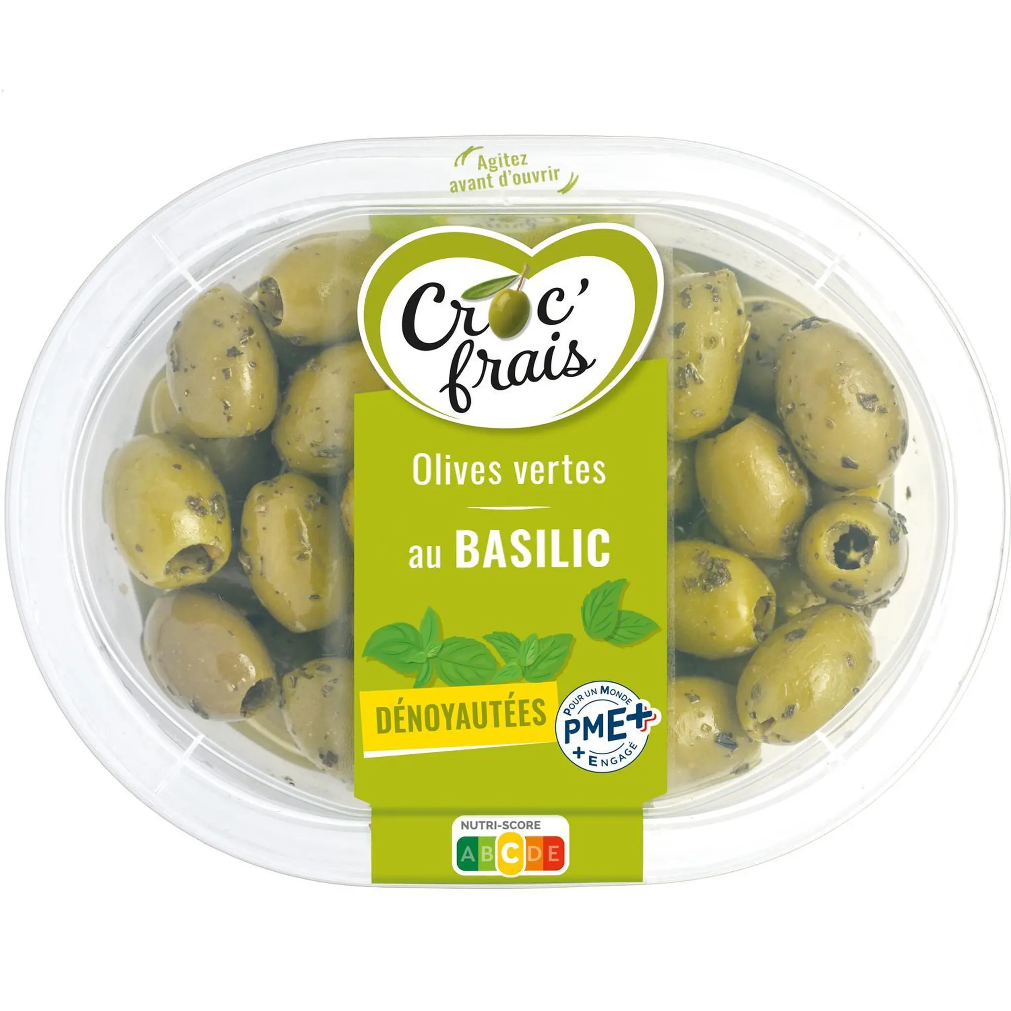 CROC'FRAIS Olives vertes dénoyautés au basilic