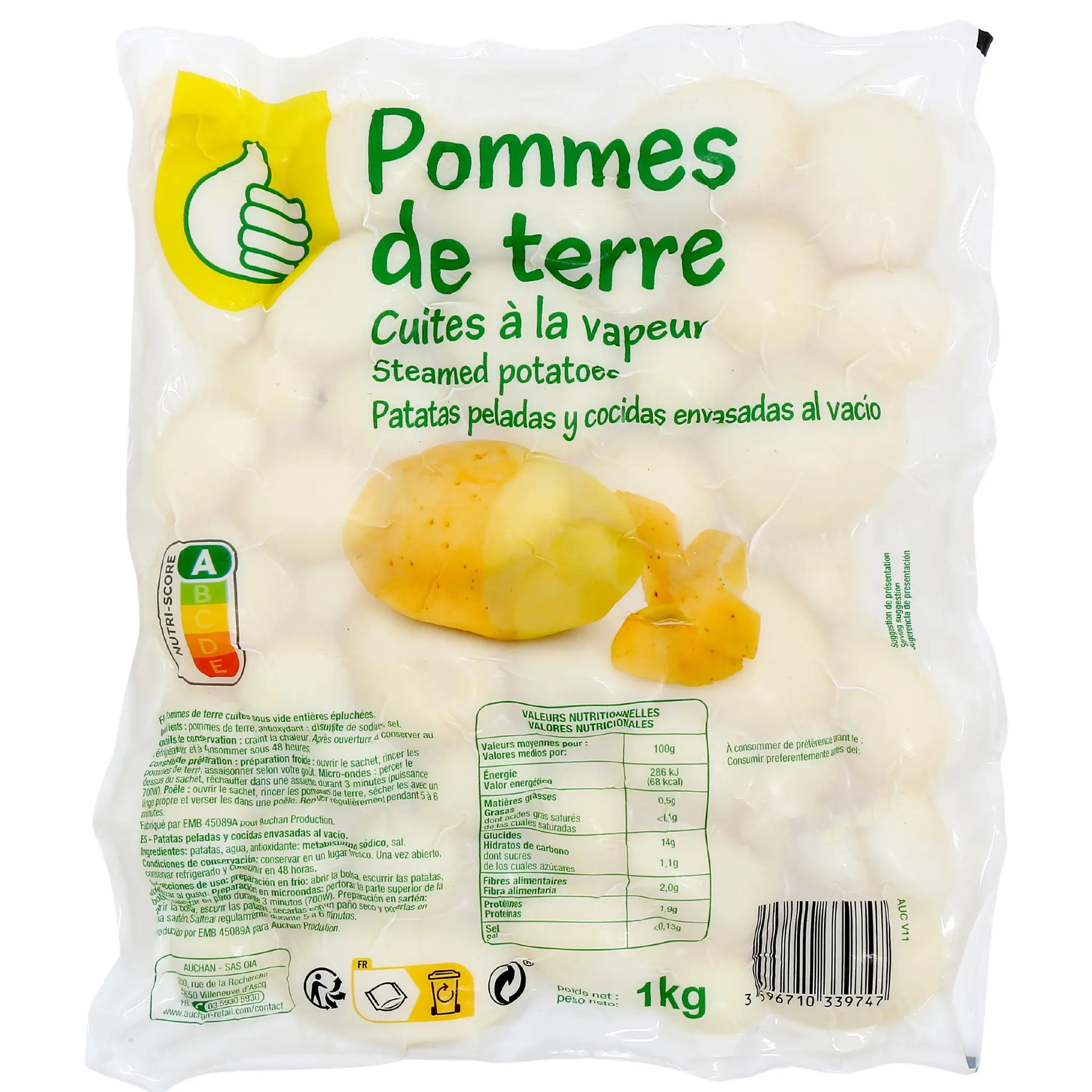 POUCE Pommes de terre cuites à la vapeur