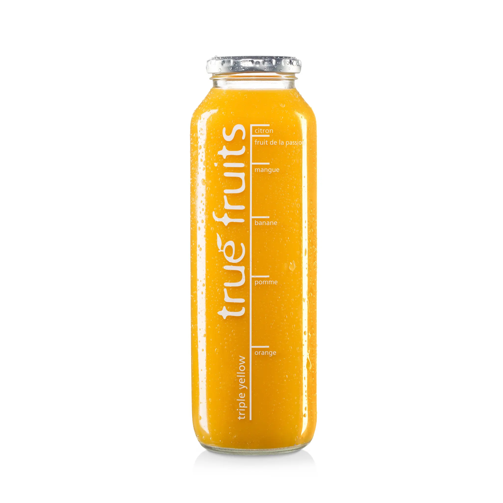TRUE FRUITS Smoothie triple yellow orange pomme banane mangue fruits de la passion