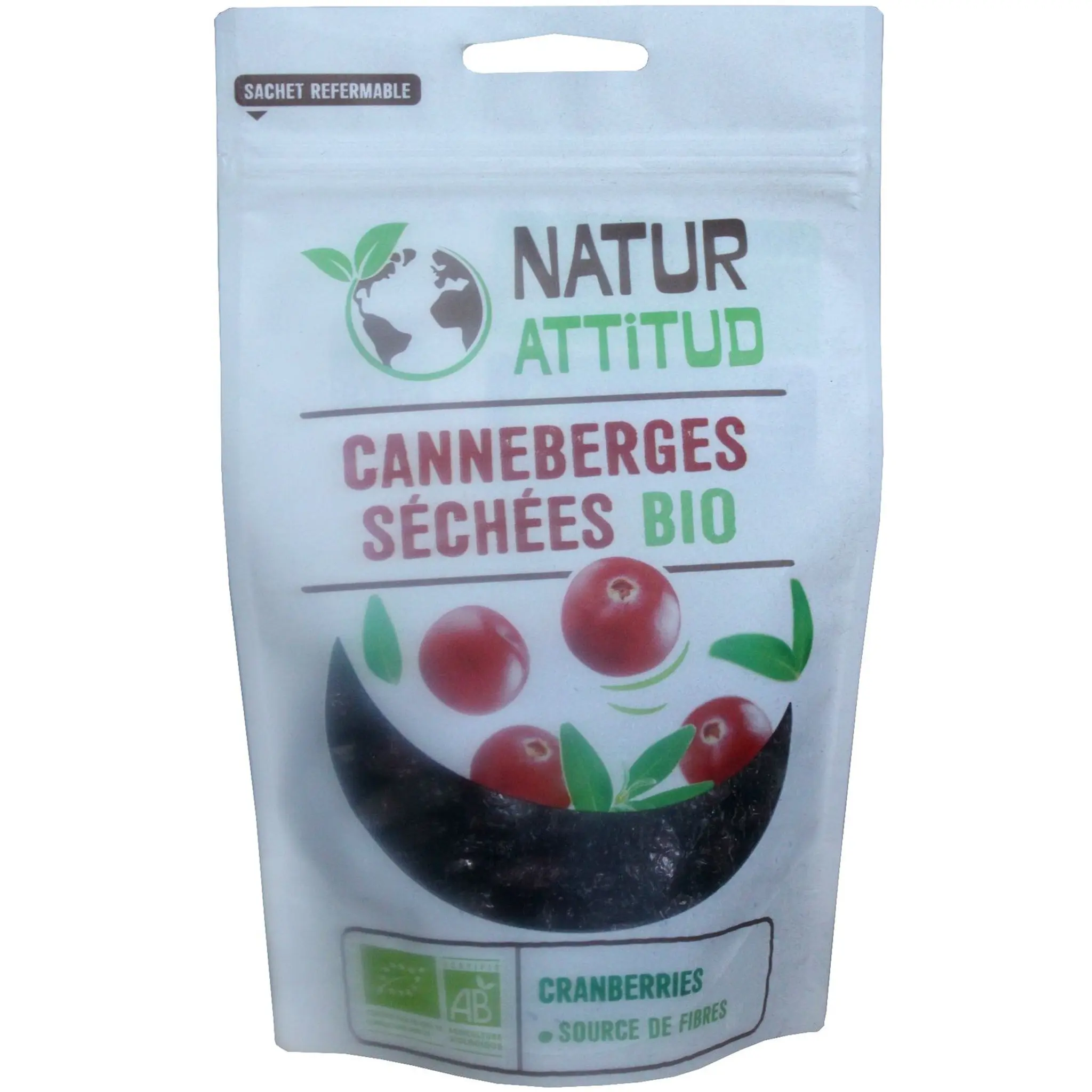 NATUR ATTITUD Canneberges séchées bio