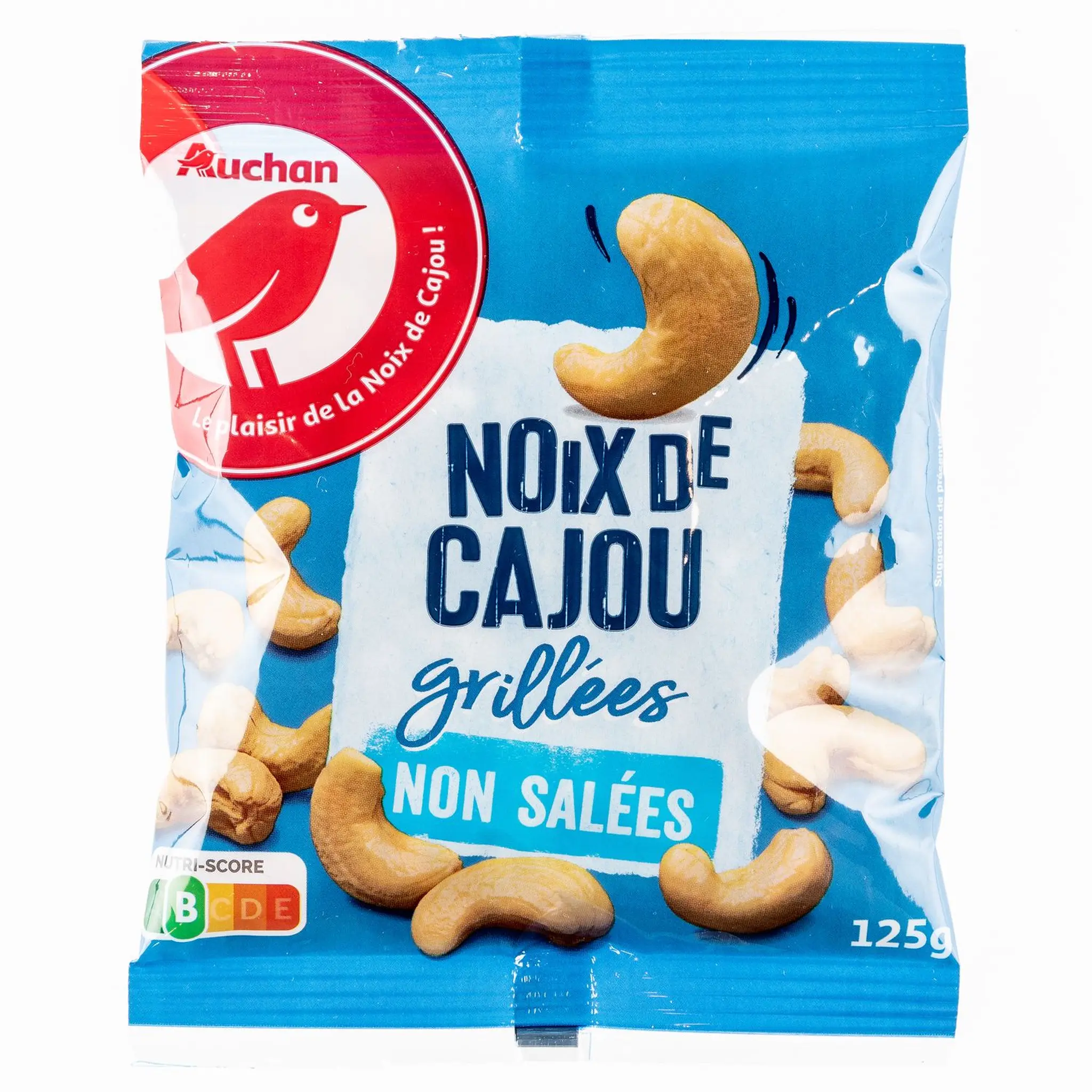 AUCHAN Noix de cajou grillées sans sel ajouté