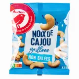 AUCHAN Noix de cajou grillées sans sel ajouté