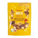 AUCHAN Mix gold amandes noix de cajou noisettes noix de pécan noix de macadamia