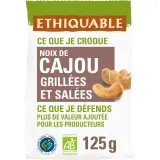 ETHIQUABLE Noix de cajou grillées et salées bio