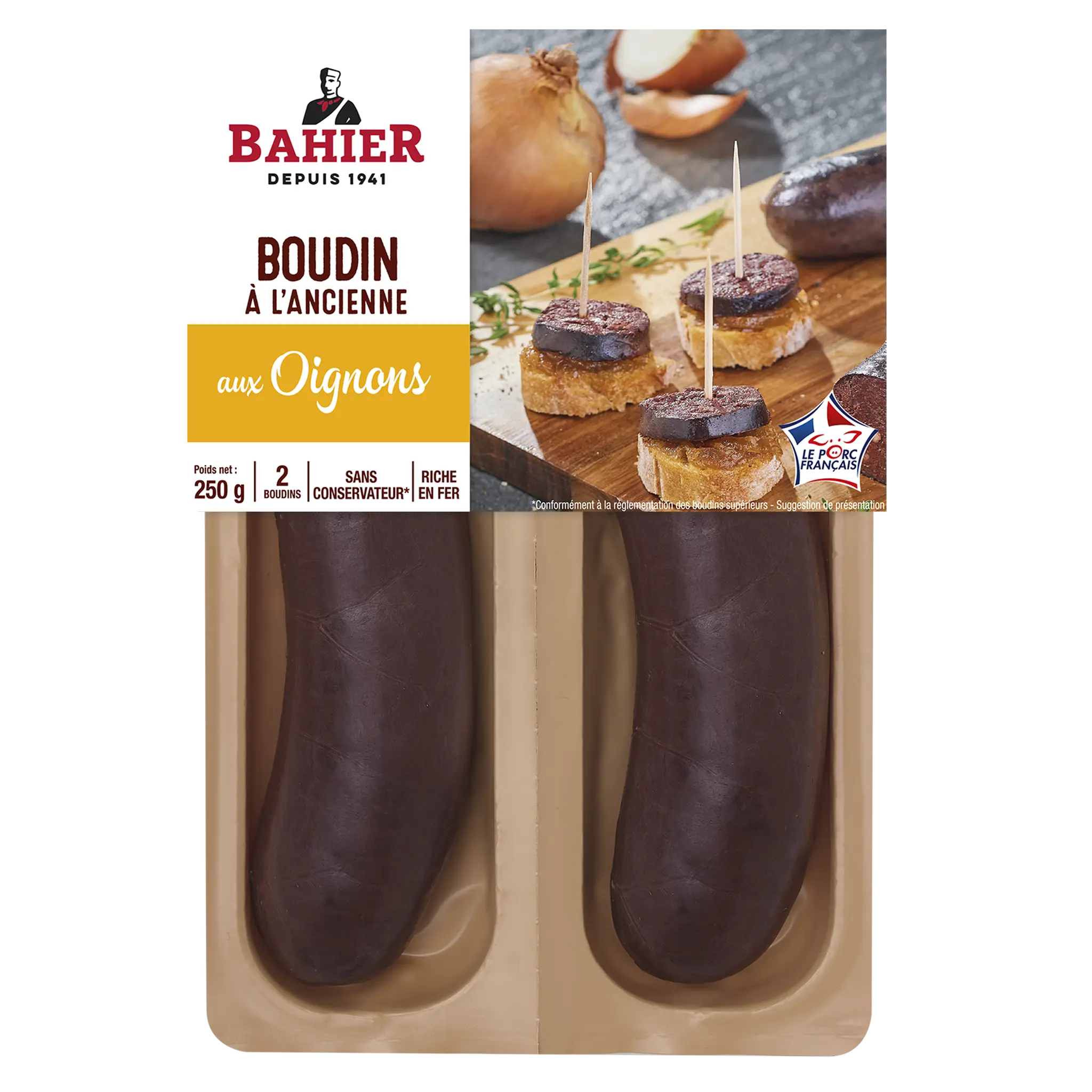 BAHIER Boudin à l'ancienne aux oignons
