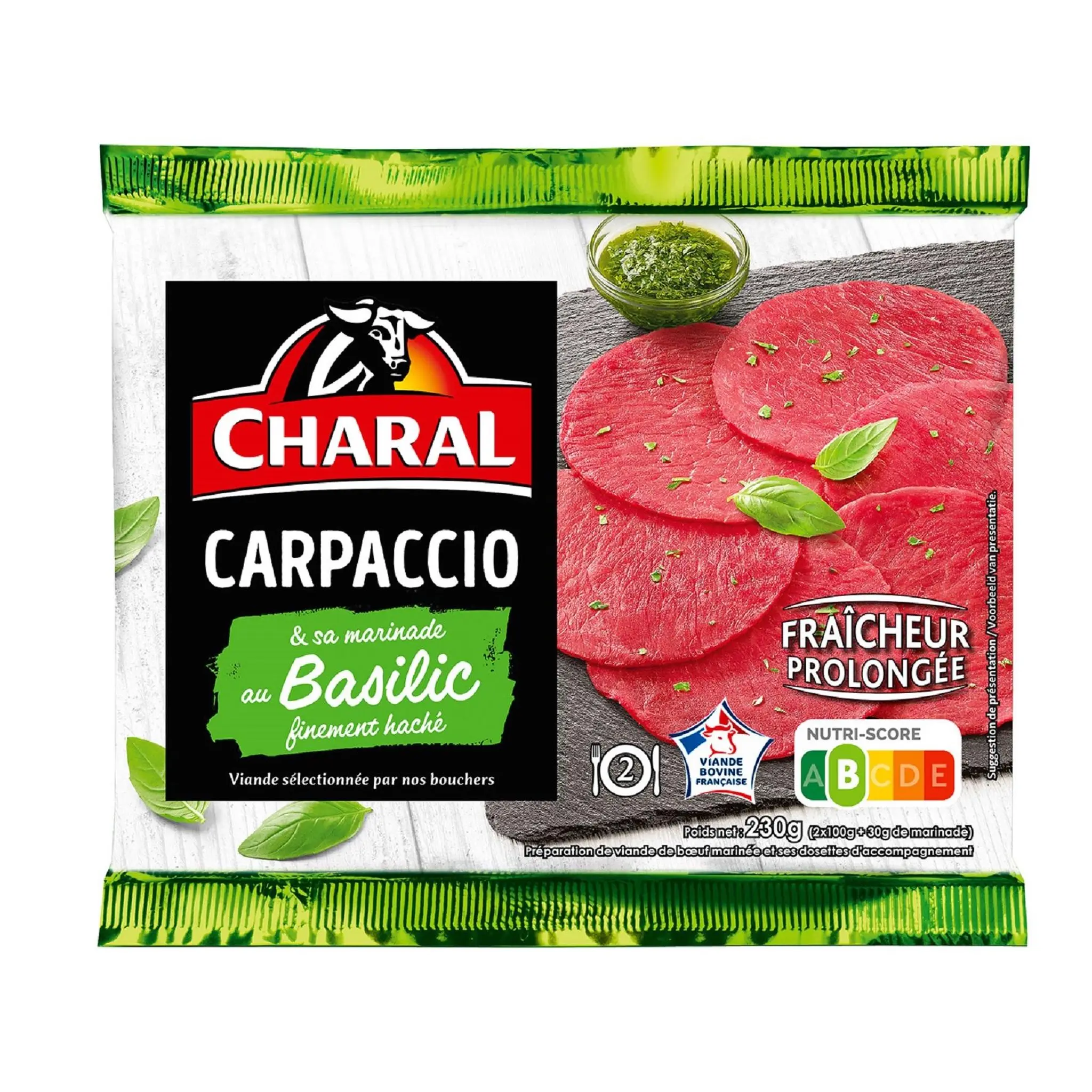 CHARAL Carpaccio de boeuf basilic