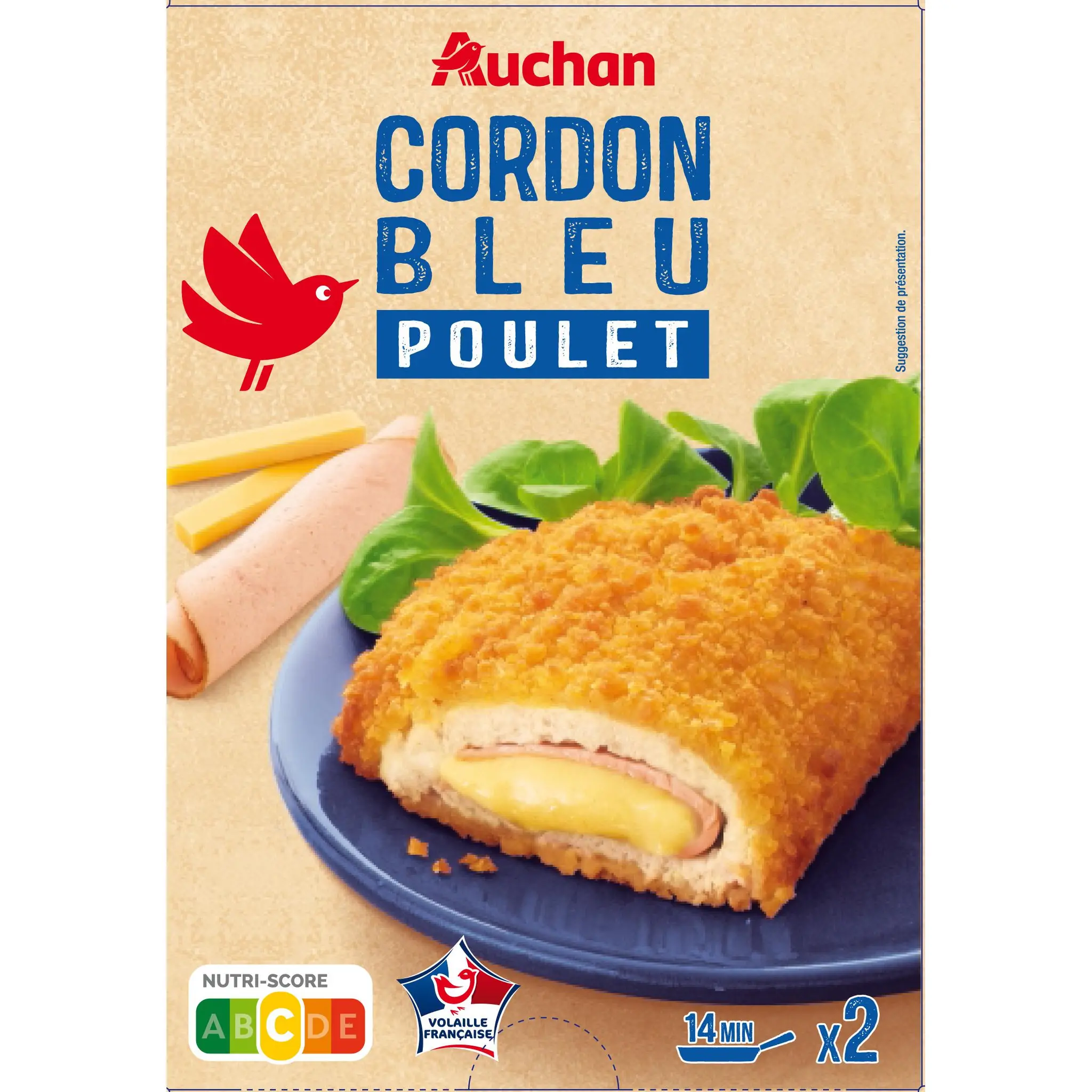 AUCHAN Cordon bleu de poulet