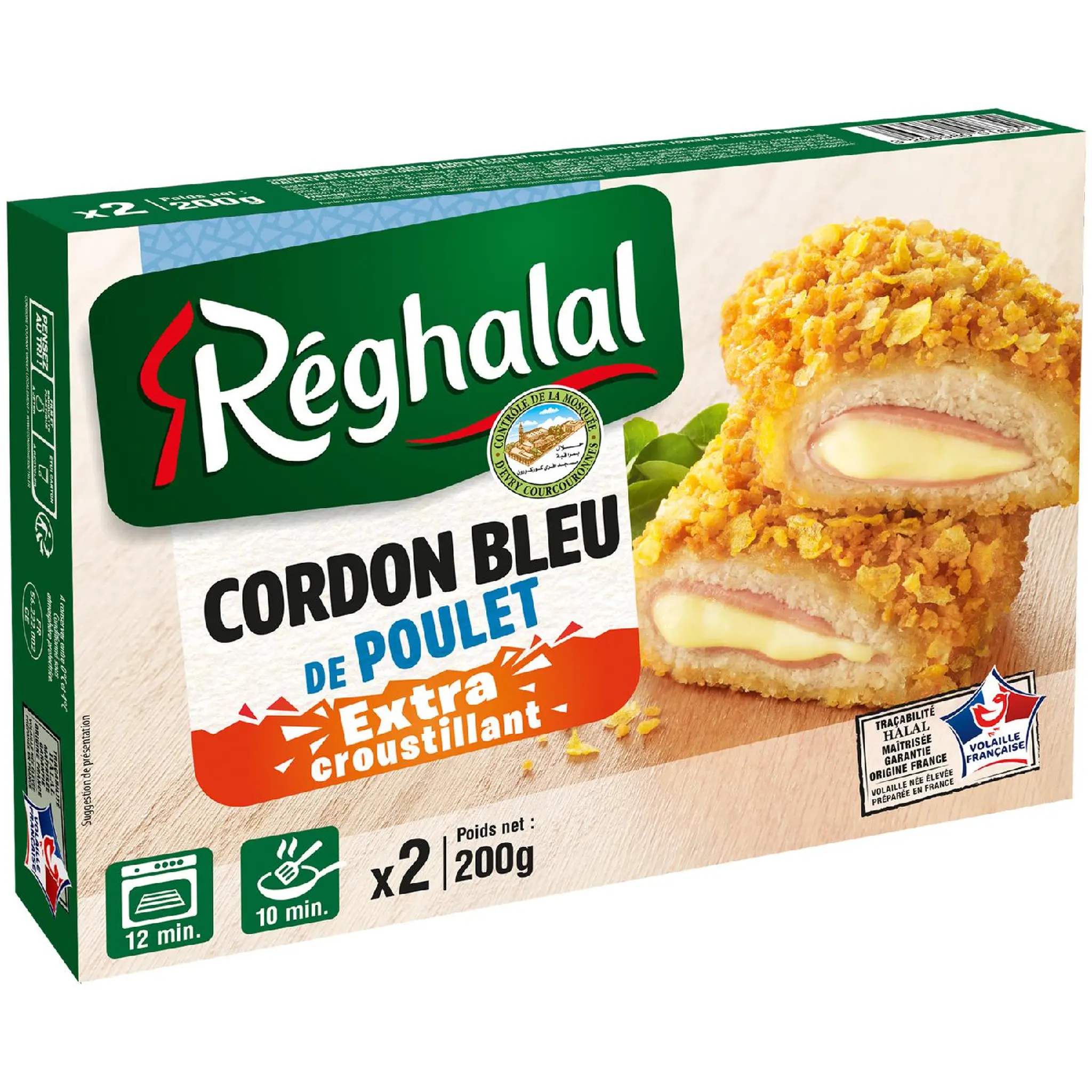 REGHALAL Cordon bleu de poulet halal extra croustillant