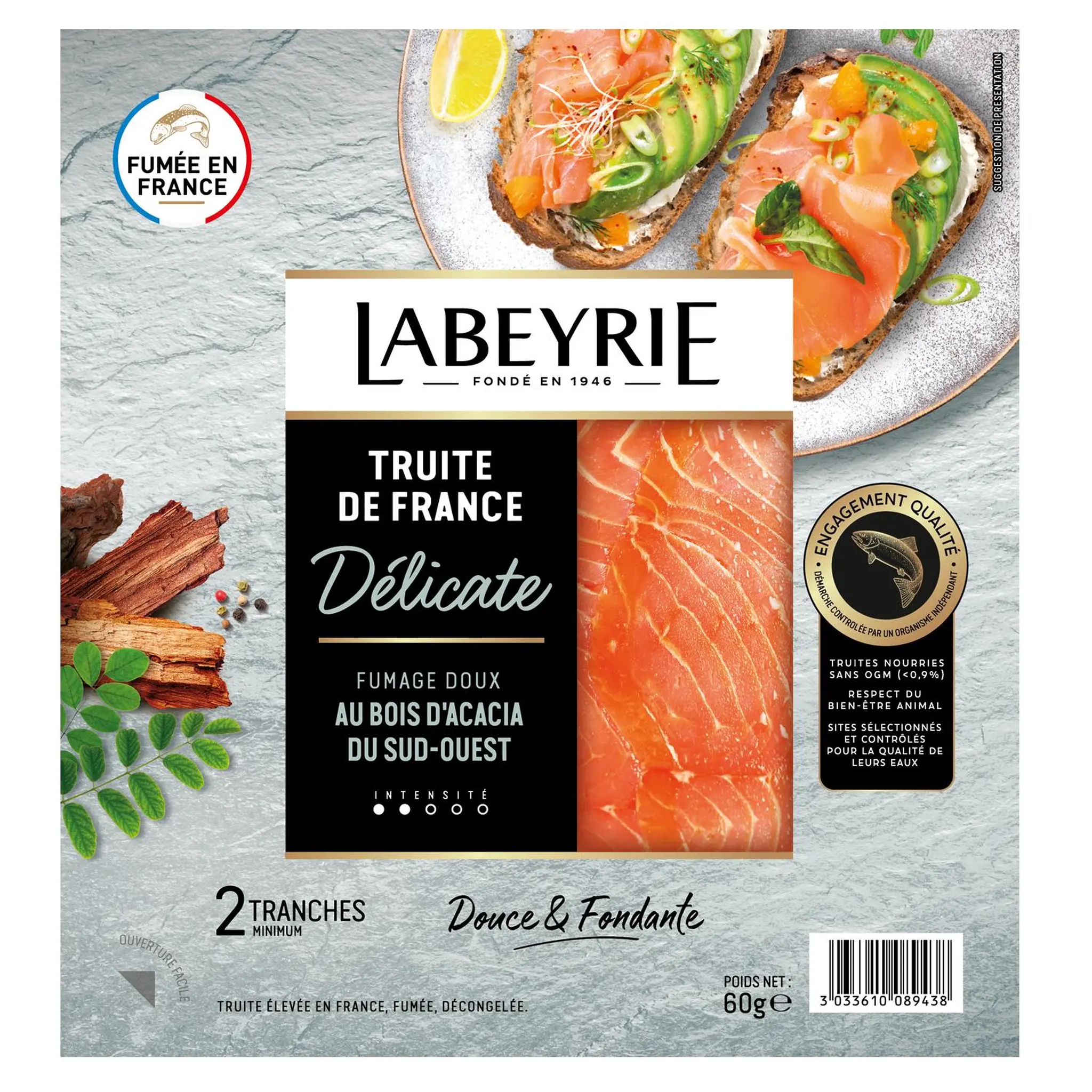 LABEYRIE Truite fumée délicate fumage doux au bois de hêtre
