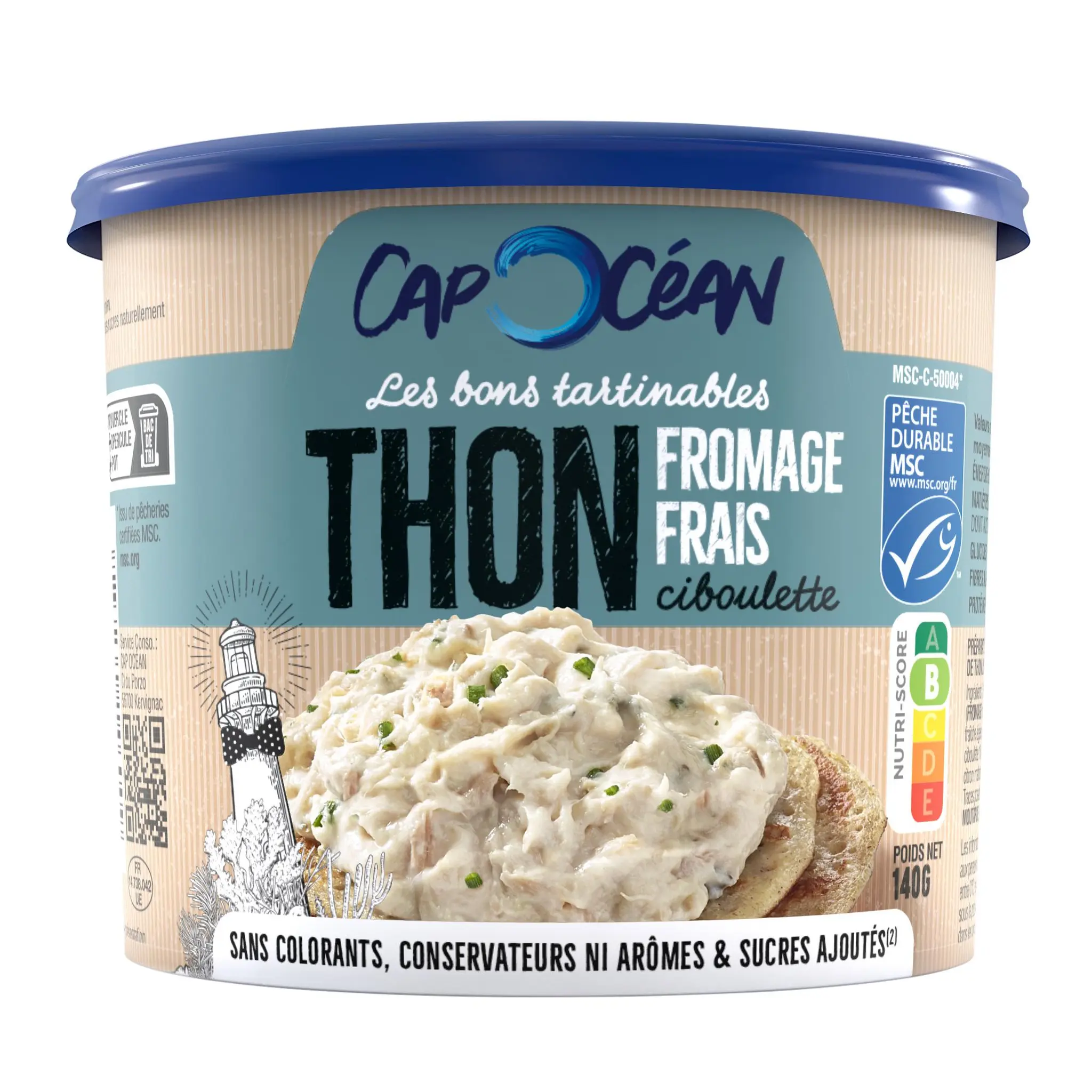 CAP OCEAN Tartinable thon au fromage frais et ciboulette MSC