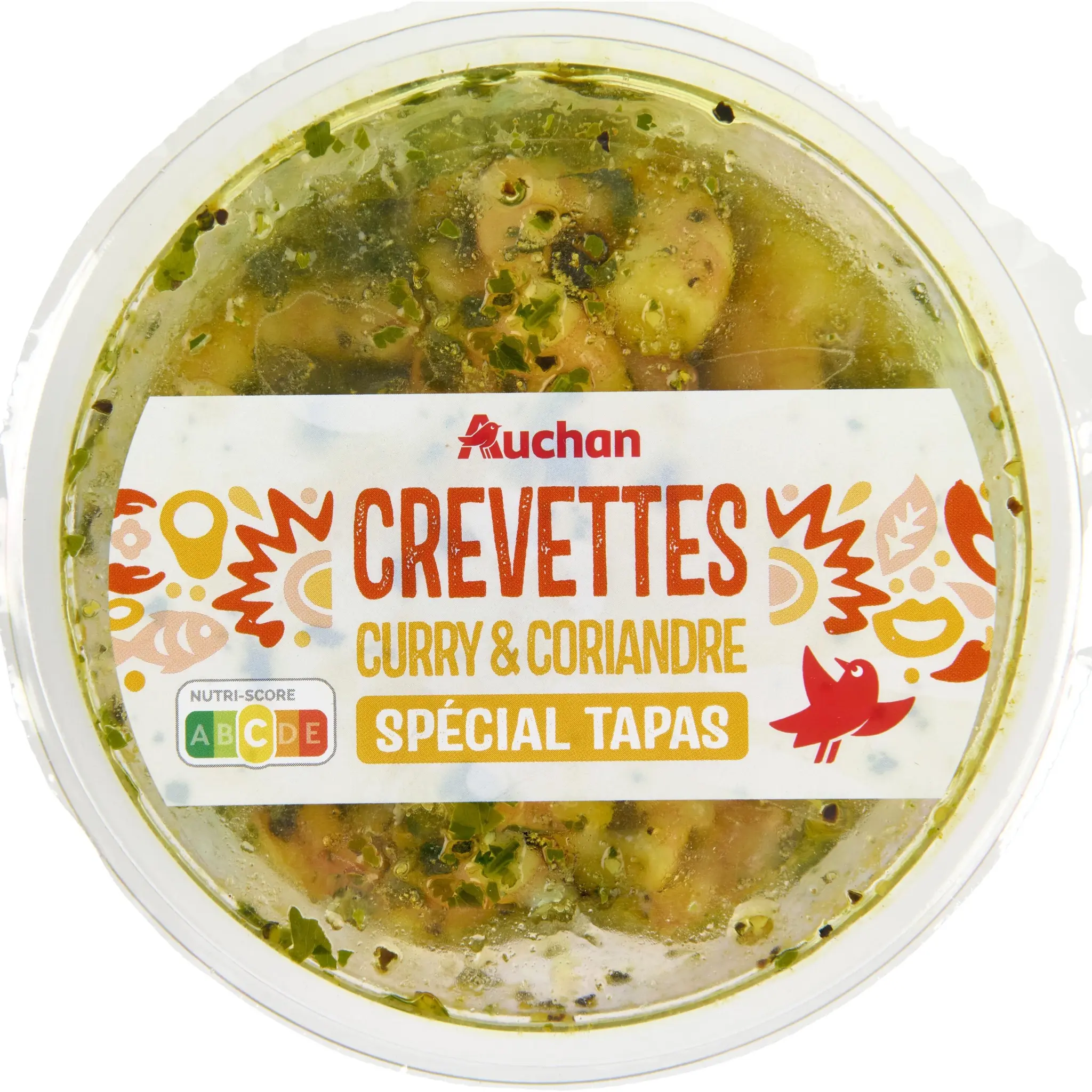 AUCHAN Crevettes curry et coriandre spécial tapas
