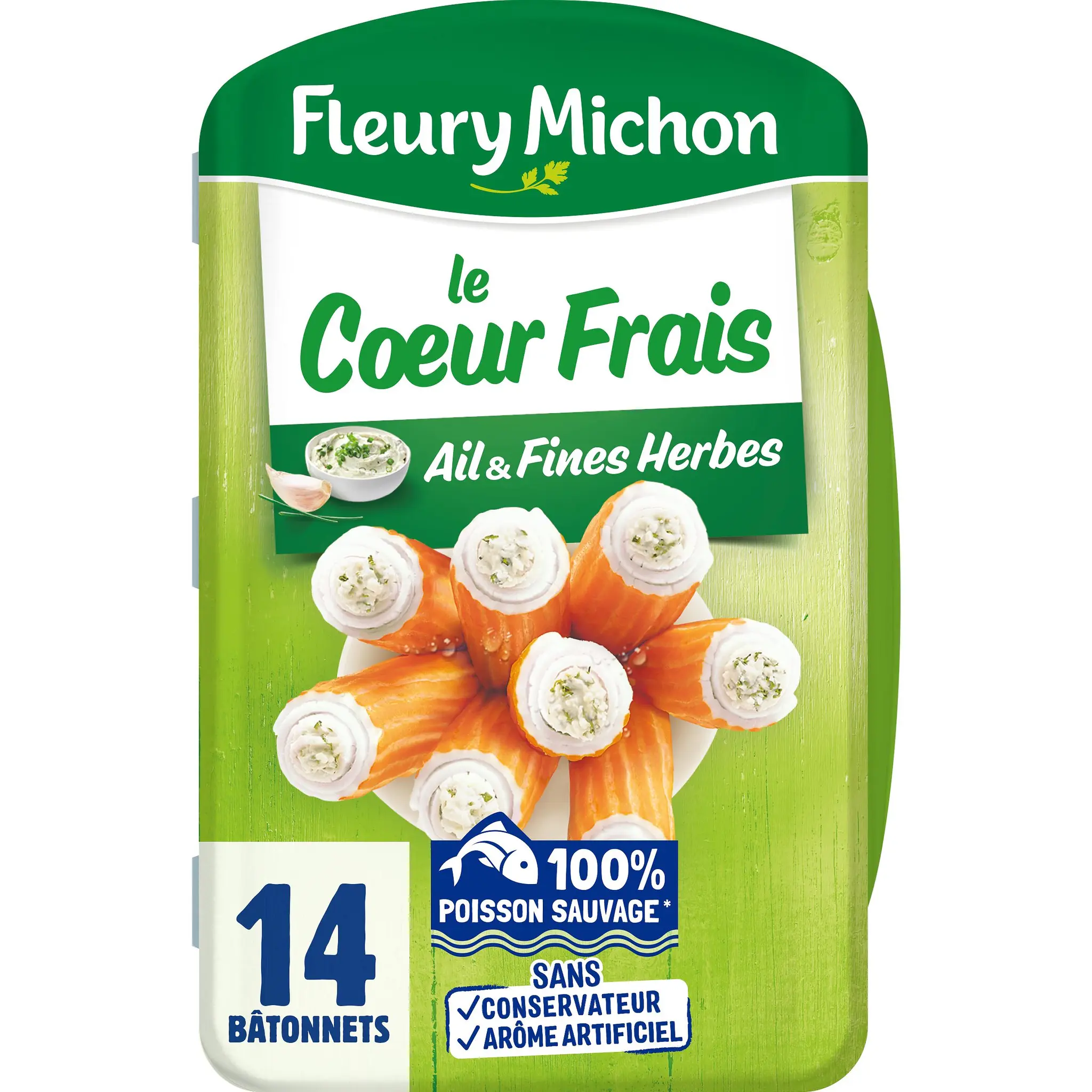 FLEURY MICHON Bâtonnets le cœur frais surimi ail et fines herbes MSC