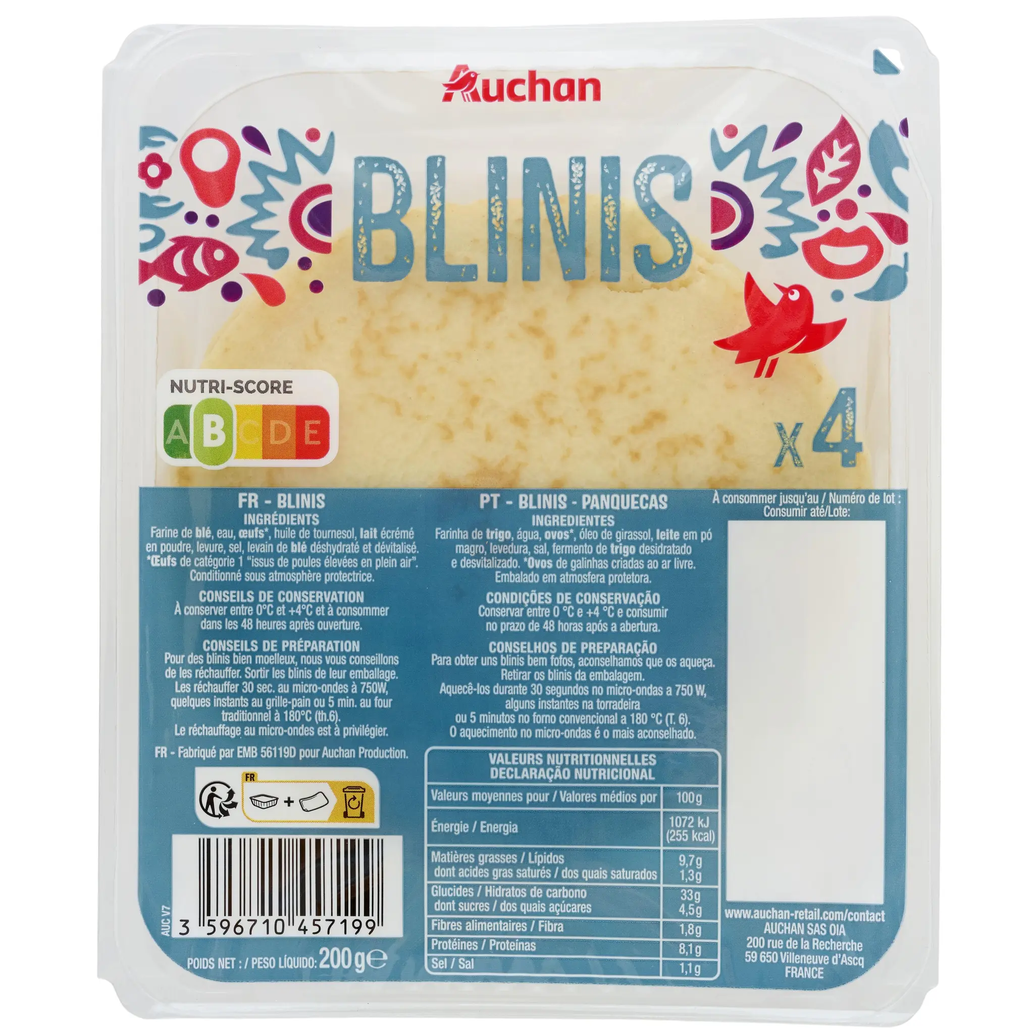 AUCHAN Blinis moelleux