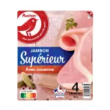 AUCHAN Jambon supérieur avec couenne