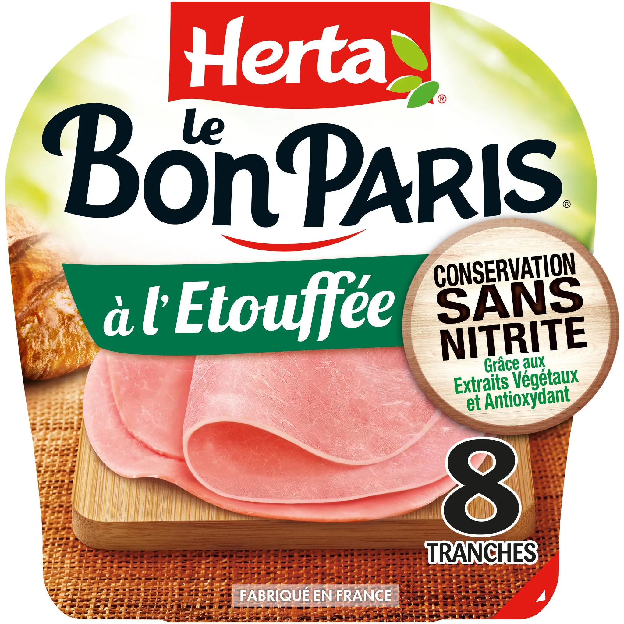 HERTA Le Bon Paris Jambon cuit à l'étouffée sans nitrite