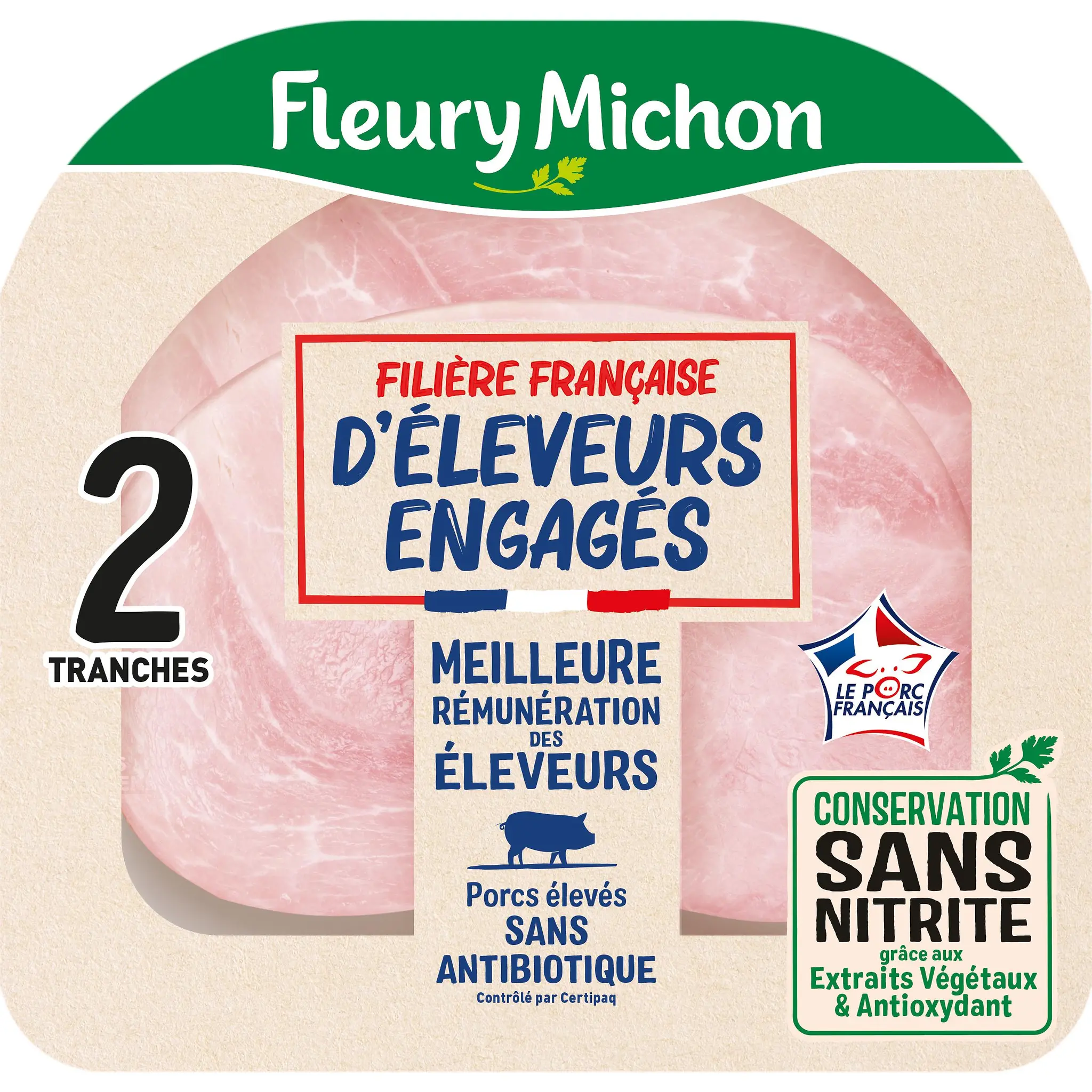 FLEURY MICHON Jambon filière française sans nitrite