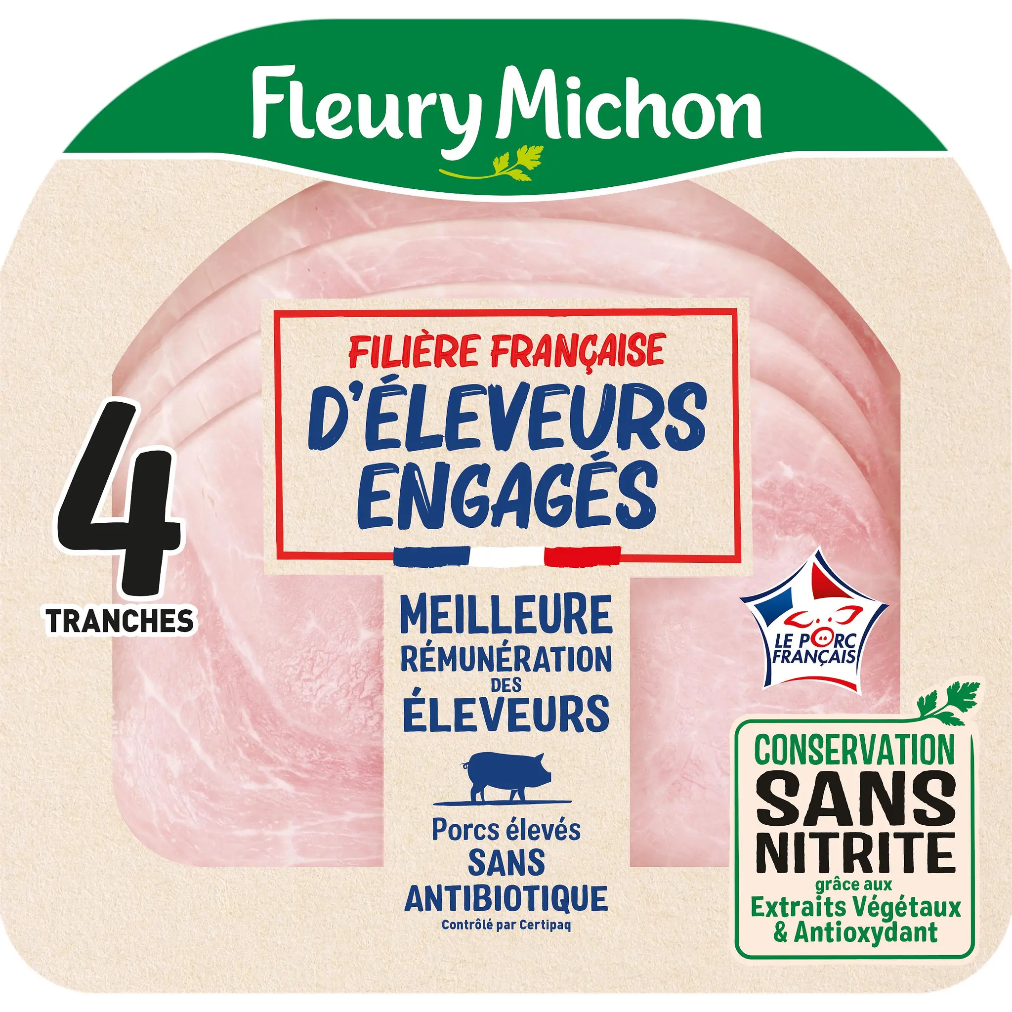 FLEURY MICHON Jambon filière française sans nitrite