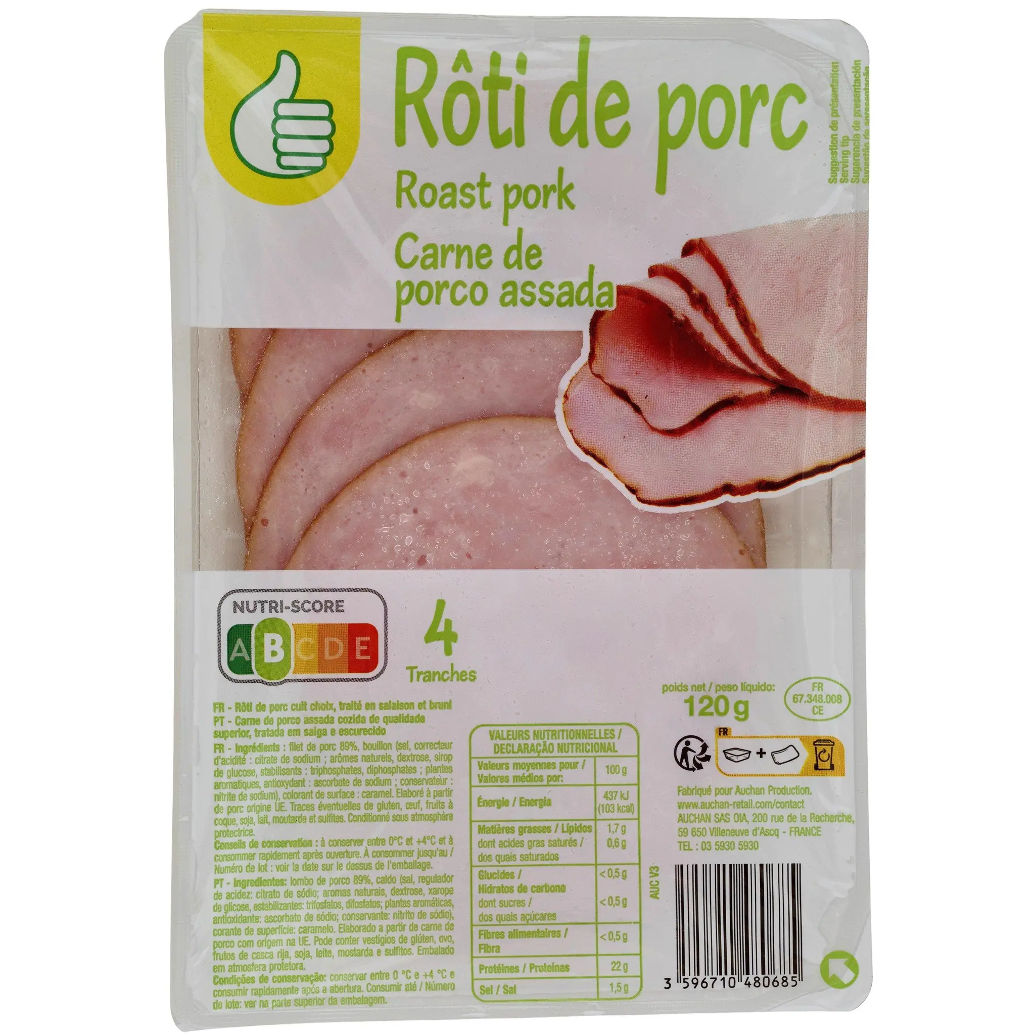 POUCE Rôti de porc cuit